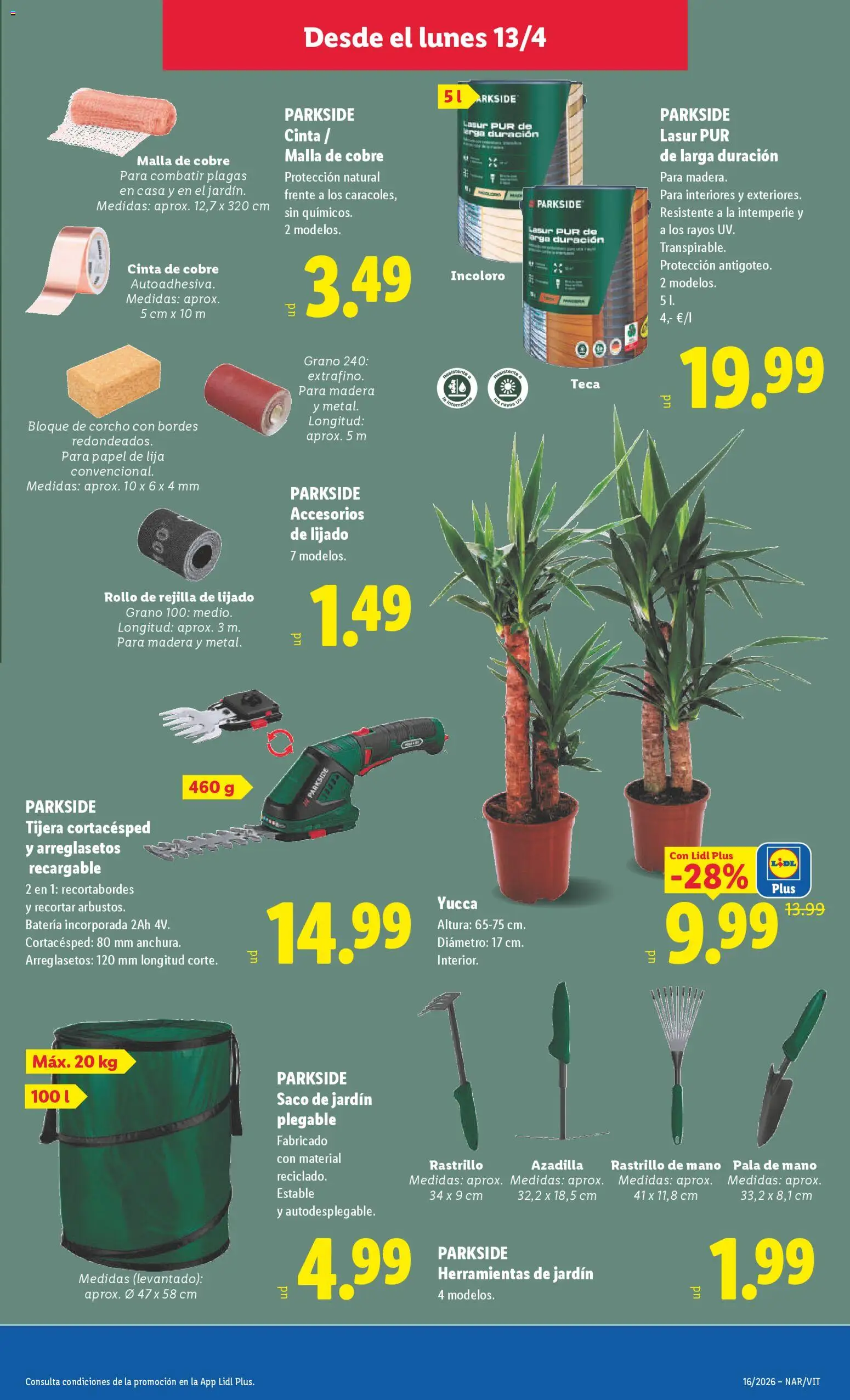 Lidl folleto de bazar │ válido desde el 13.04.2026 | Página: 15 | Productos: Rastrillo, Απολυμαντικό, Batería