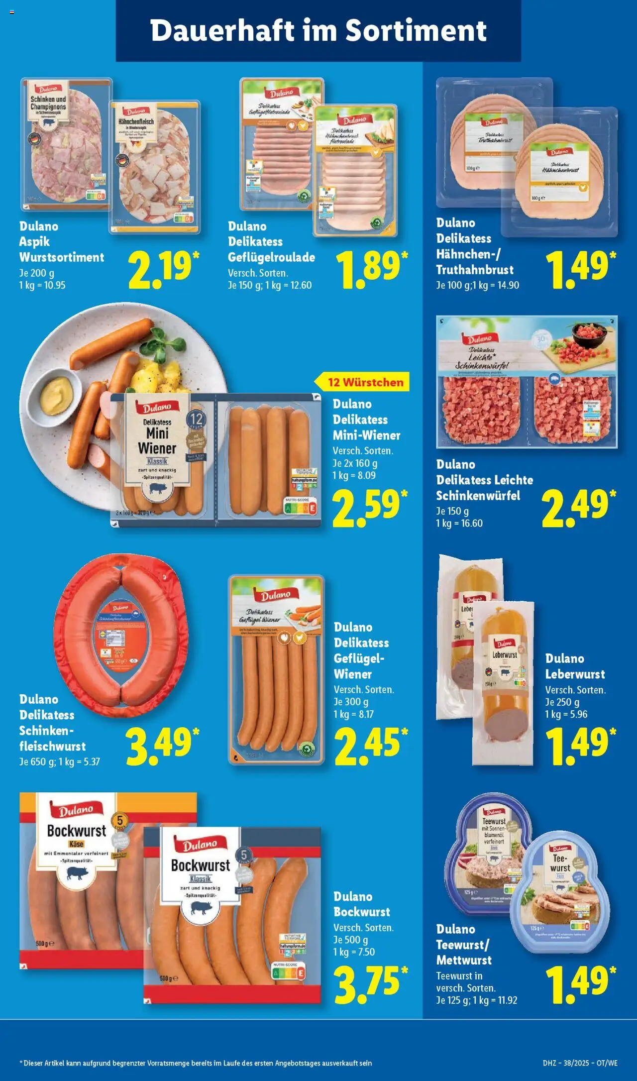 Lidl Prospekt Bernsdorf – gültig ab 15.09.2025 | Seite: 13 | Produkte: Bockwurst, Wurst, Tee, Hahnchenbrust