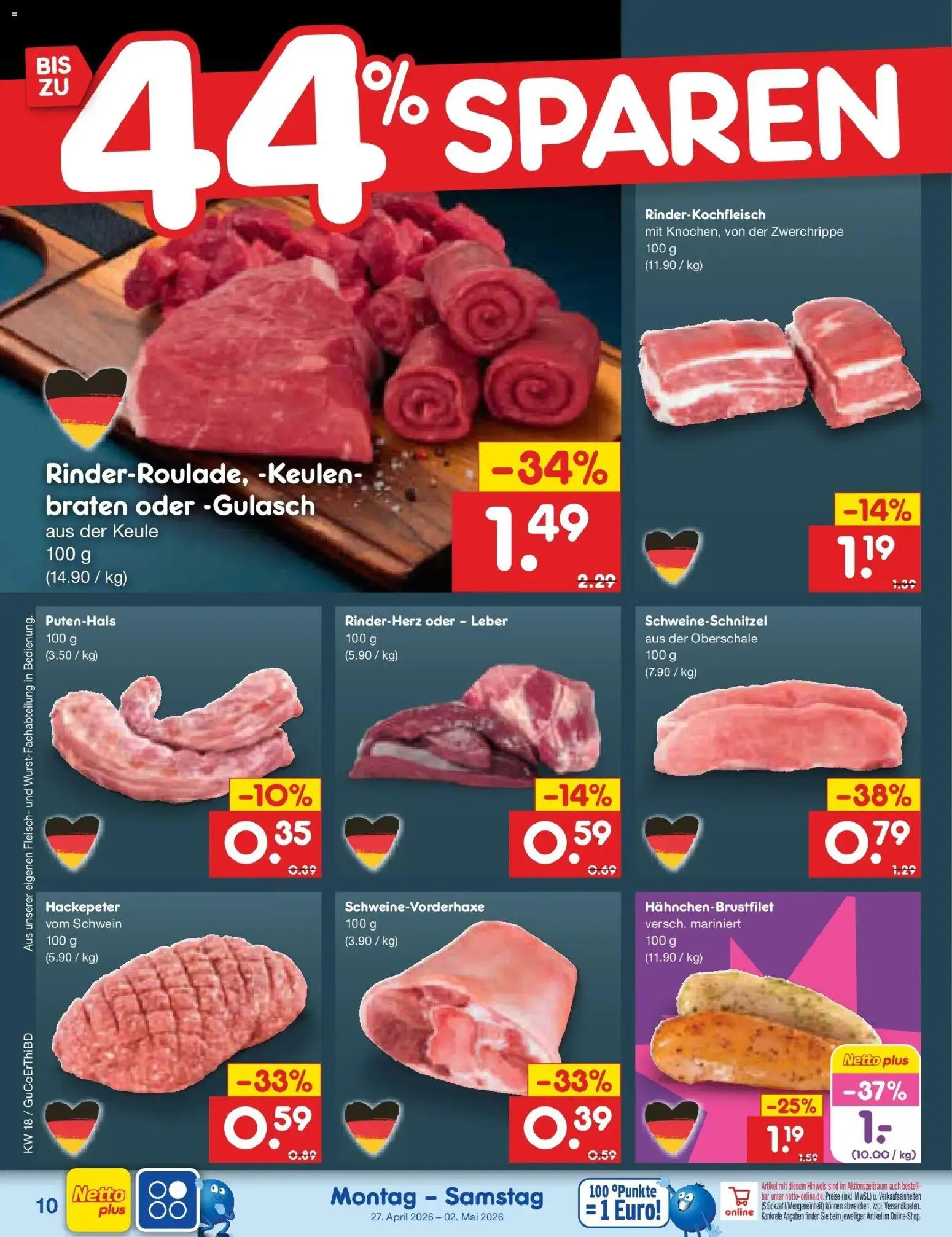 Netto Marken-Discount Prospekt Delitzsch	 – gültig ab 27.04.2026 | Seite: 12 | Produkte: Gulasch, Fleisch