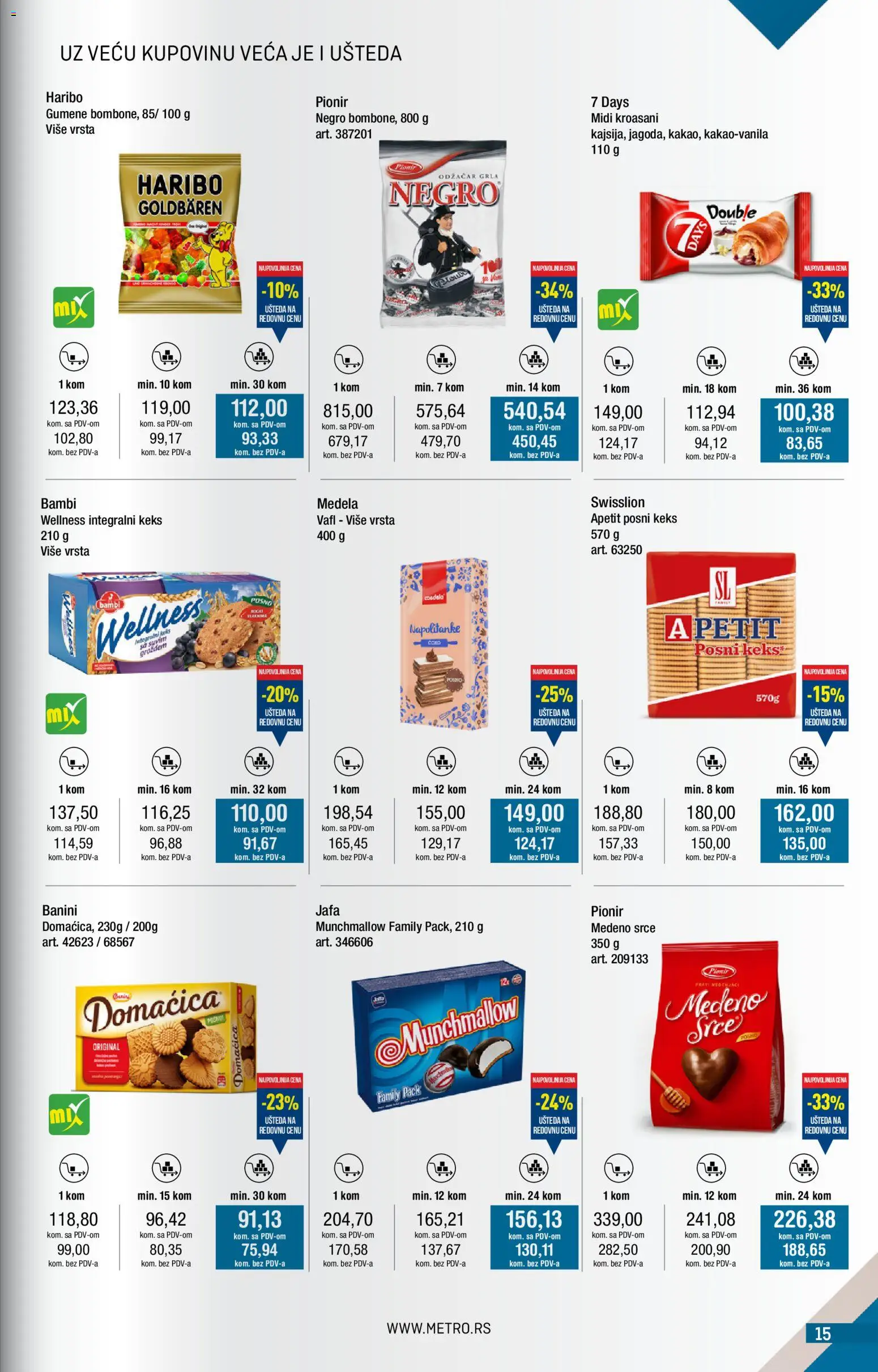 Metro katalog - važi od 01.11.2025 | Strana: 15 | Proizvode: Keks, Munchmallow, Domaćica, Napolitanke
