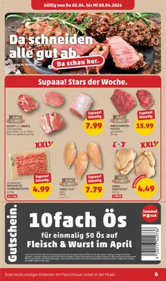 Penny Markt Flugblatt ab 02.04.2026 gültig | Seite: 6 | Produkte: Wurst, Schweinefleisch