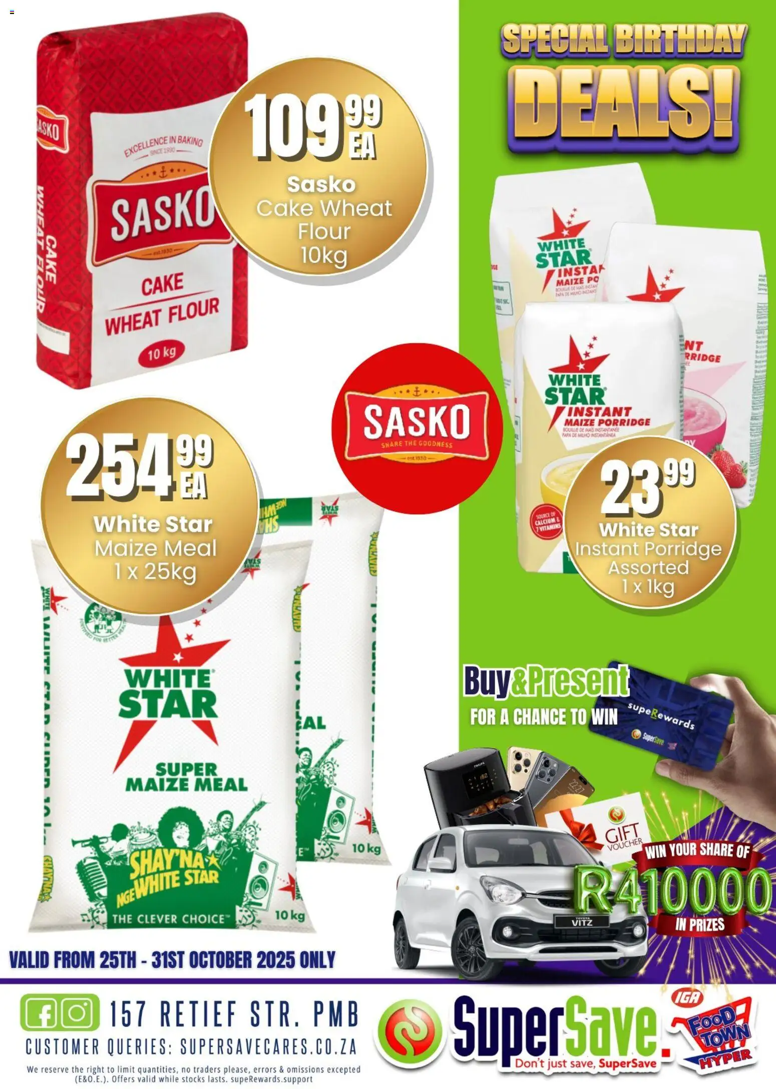 New Super Save catalogue – valid from 25.10.2025 | Page: 116 | Products: Cake, Flour, Maize meal, Vitamins