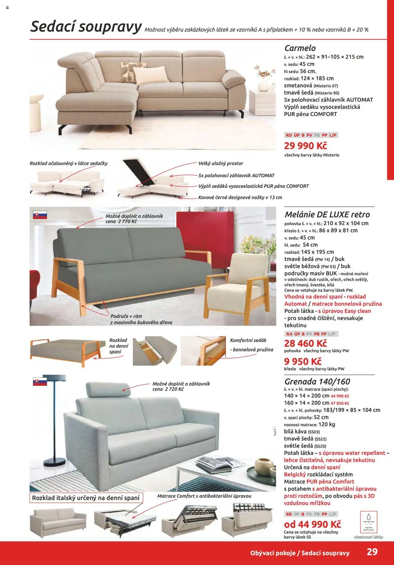 ORFA nábytek katalog 2025-2026 od 01.10.2025 | Strana: 29 | Produkty: Matrace, Křeslo, Barvy, Sedačky