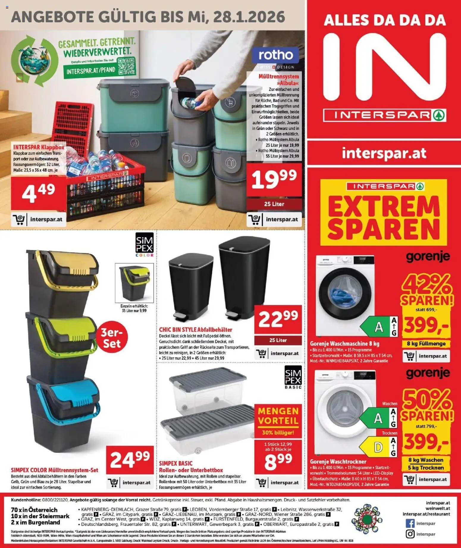 Interspar Flugblatt - Burgenland gültig ab 08.01.2026 | Seite: 20 | Produkte: Salz, Waschmaschine, Bad