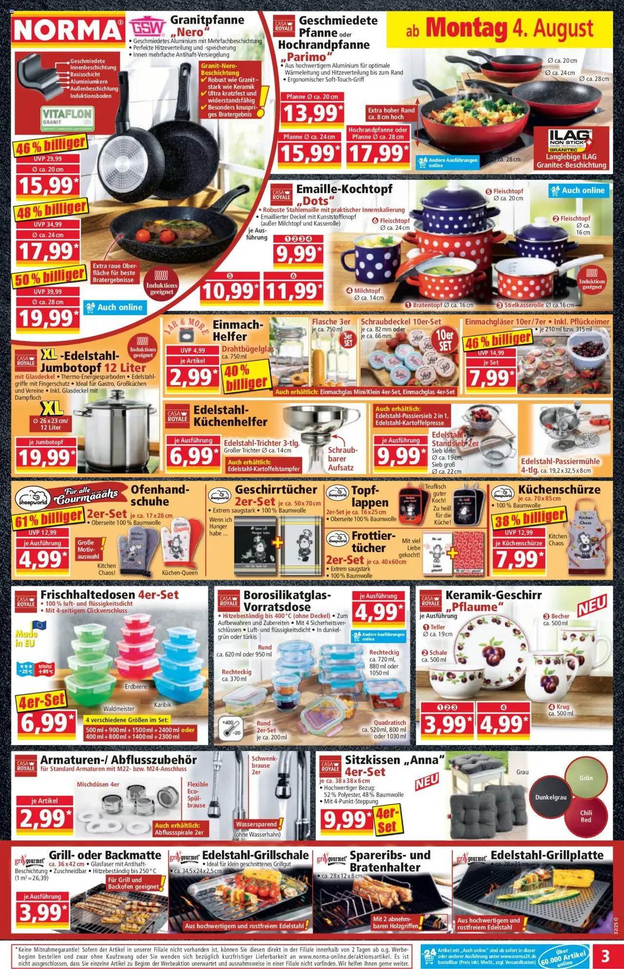 Norma Prospekt 	 - gültig ab dem 04.08.2025 | Seite: 3 | Produkte: Grill, Küche, Chili, Backofen