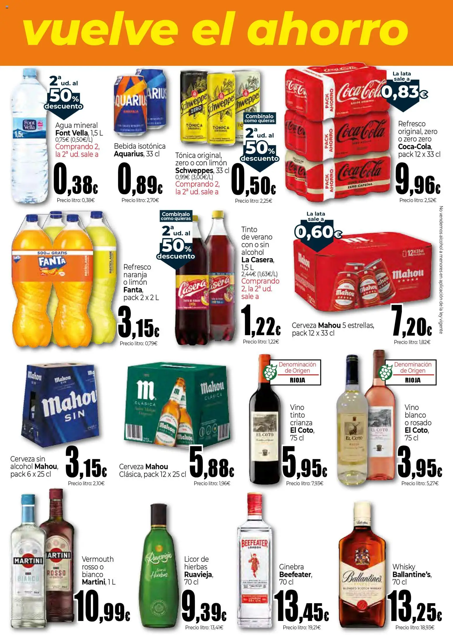 Unide folleto │ válido desde el 26.03.2026 | Página: 9 | Productos: Licor, Cerveza, Ginebra, Agua mineral