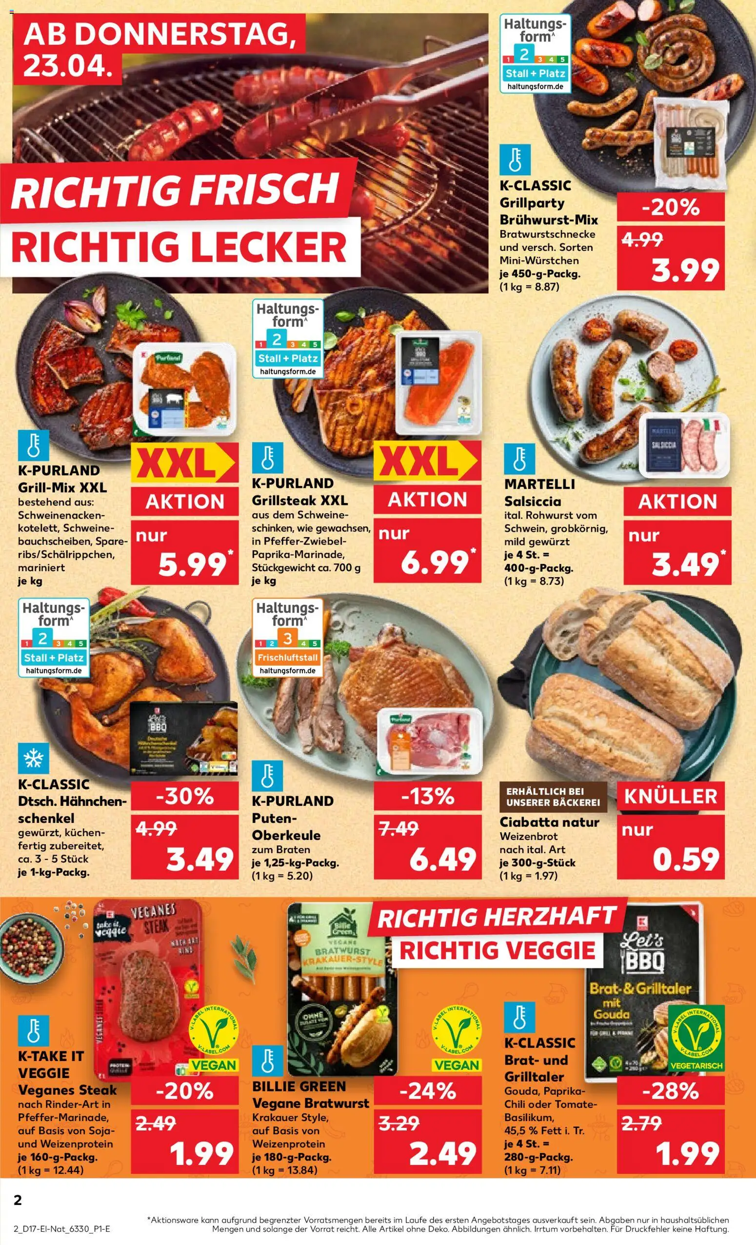 Kaufland Prospekt Hamburg	 – gültig ab 23.04.2026 | Seite: 2 | Produkte: Gouda, Bratwurst, Schweinenacken, Paprika