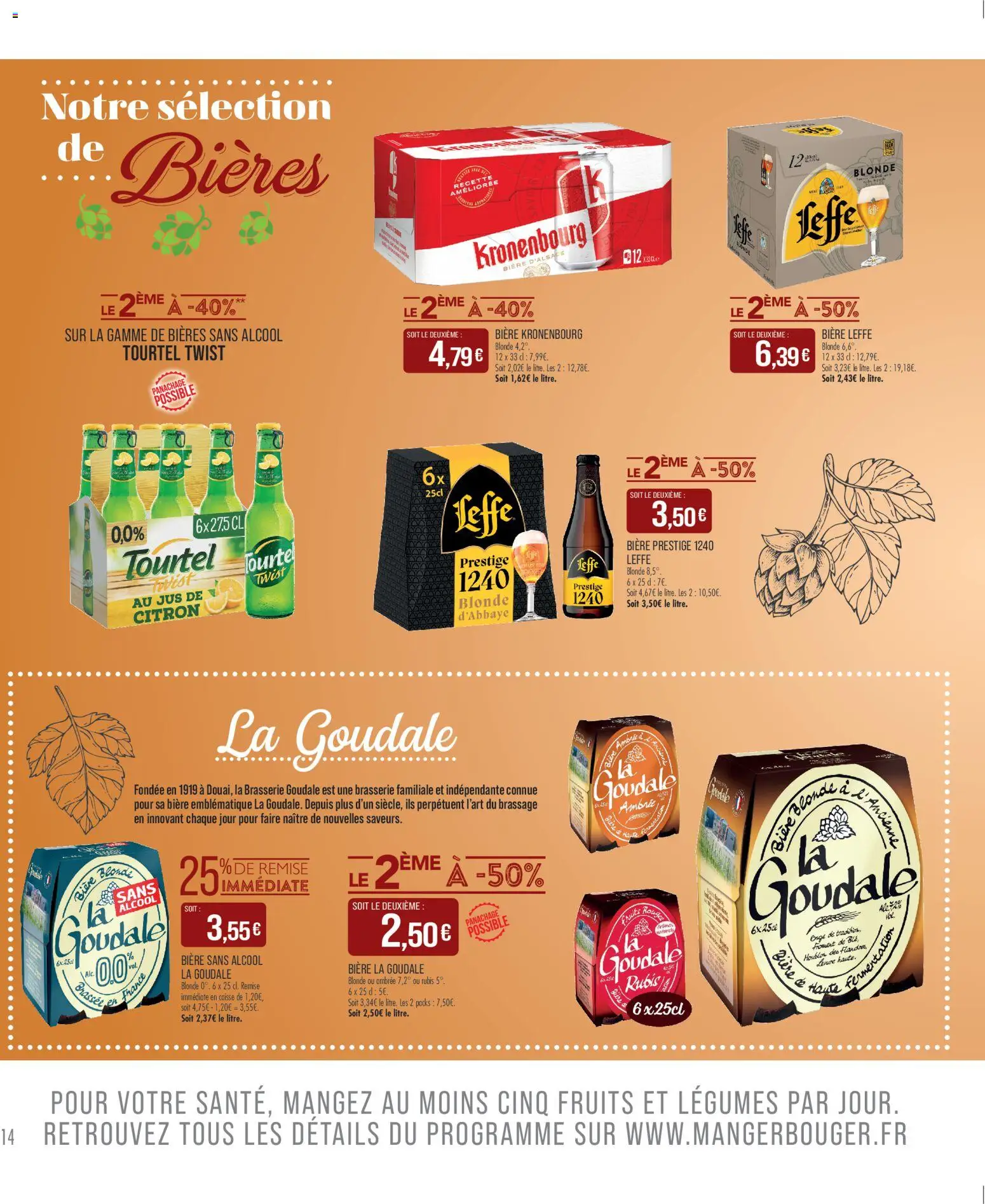 {H1} | Page: 14 | Produits: Goudale, Alcool, Jus, Bière