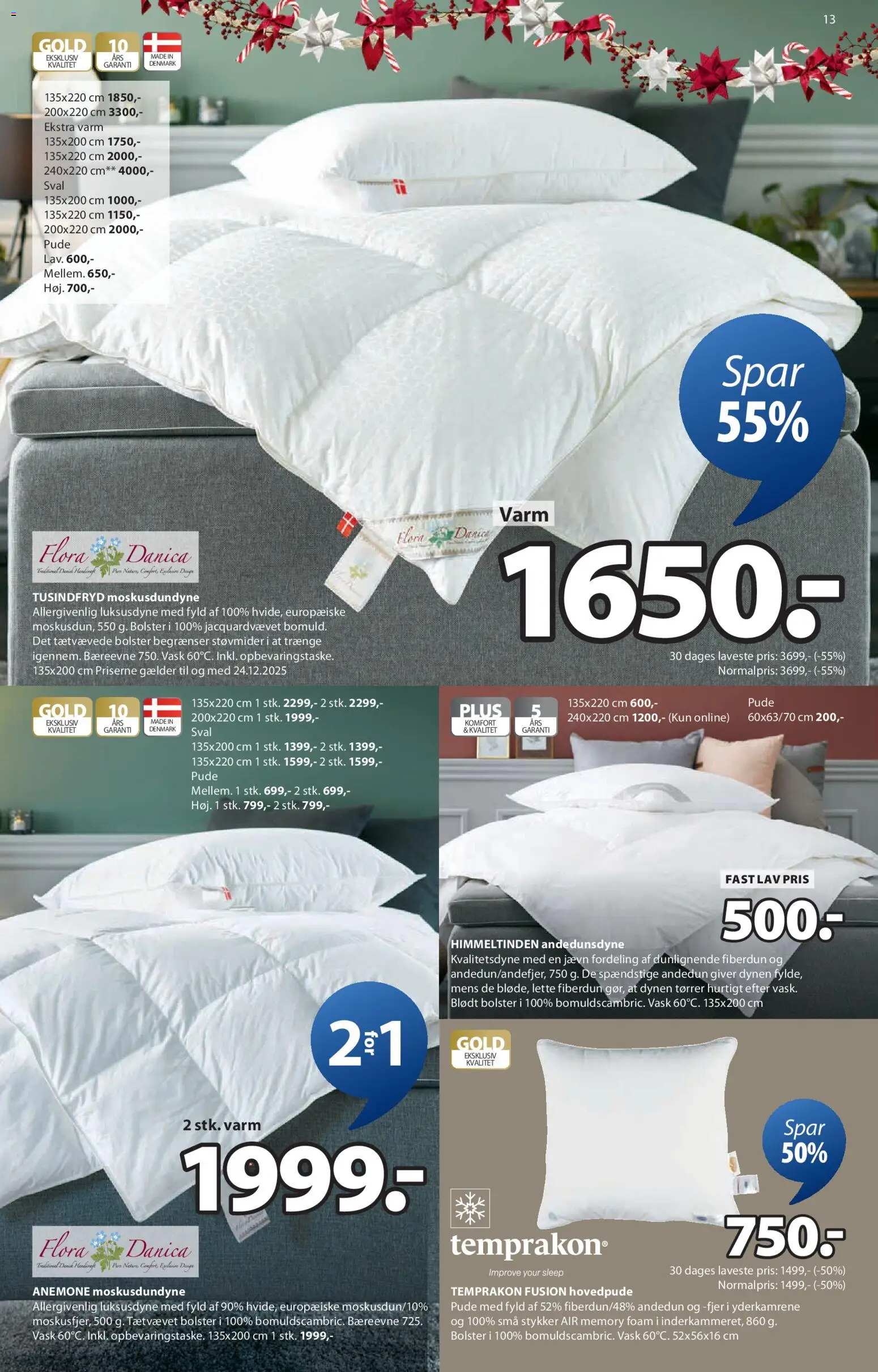 JYSK tilbudsavis – gyldig fra 17.12.2025 | Side: 13 | Produkter: Pude