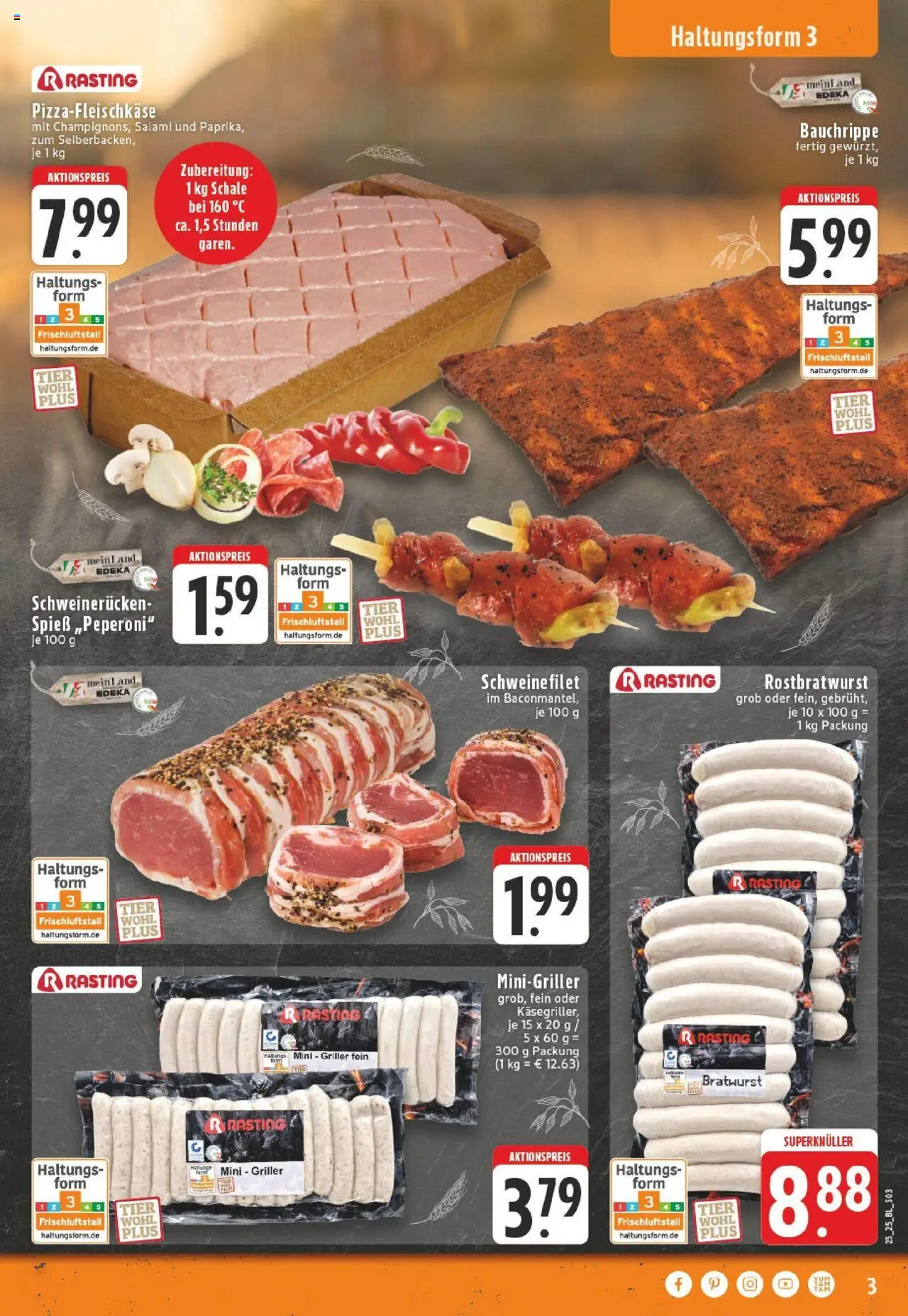 Edeka prospekt Ostbevern	 - gültig ab dem 15.06.2025 | Seite: 3 | Produkte: Bratwurst, Schweinerucken, Salami, Griller