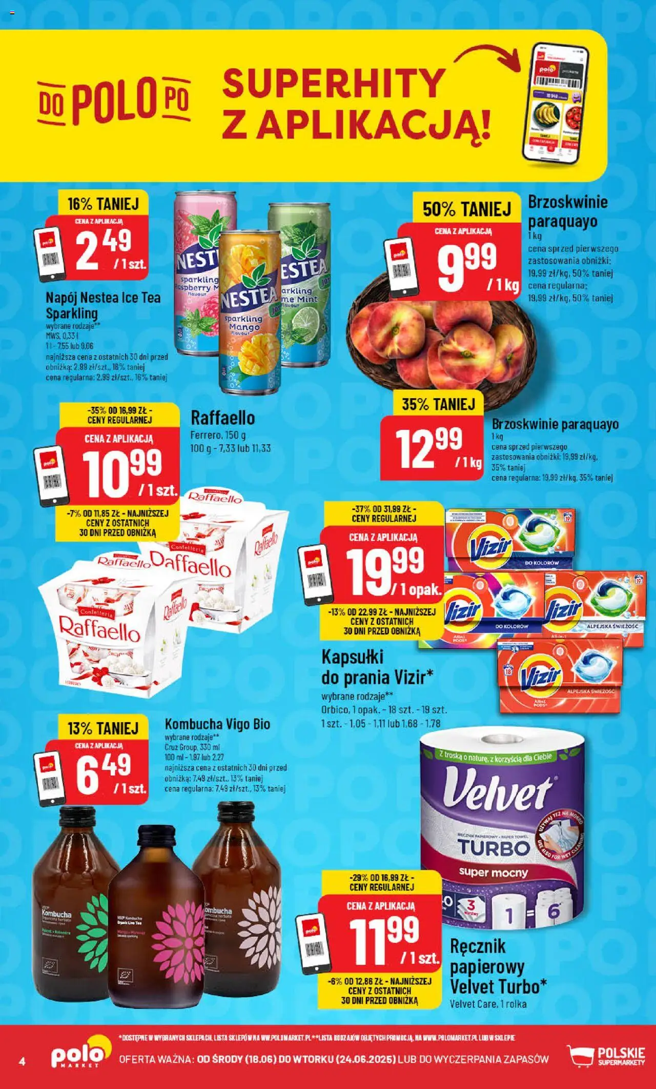 POLOmarket Gazetka od 18.06.2025 | Strona: 4 | Produkty: Mango, Ice Tea, Kombucha, Ręcznik papierowy