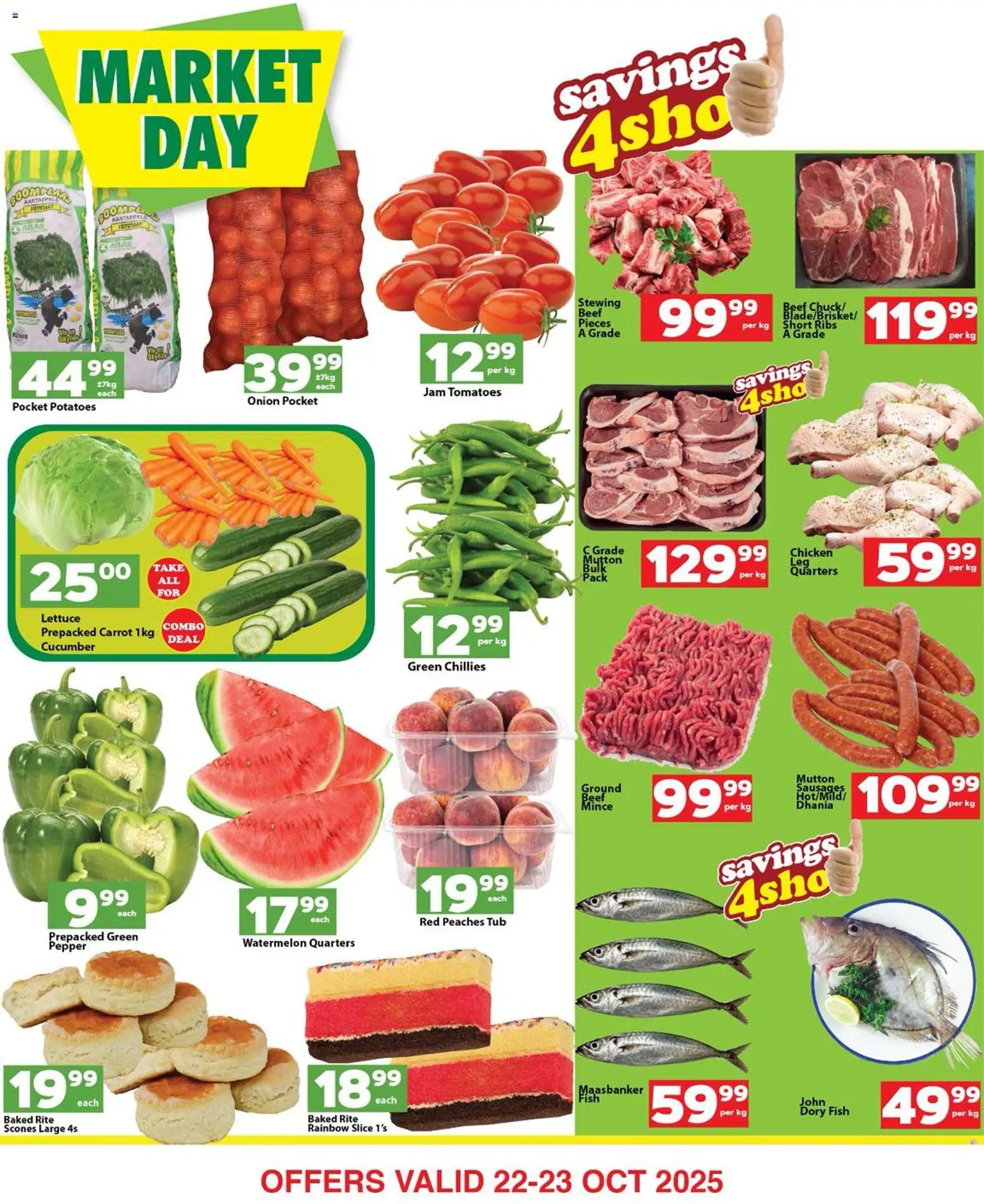 New Check Save catalogue – valid from 22.10.2025 | Page: 4 | Products: Jam, Chicken, Tomatoes, Fish