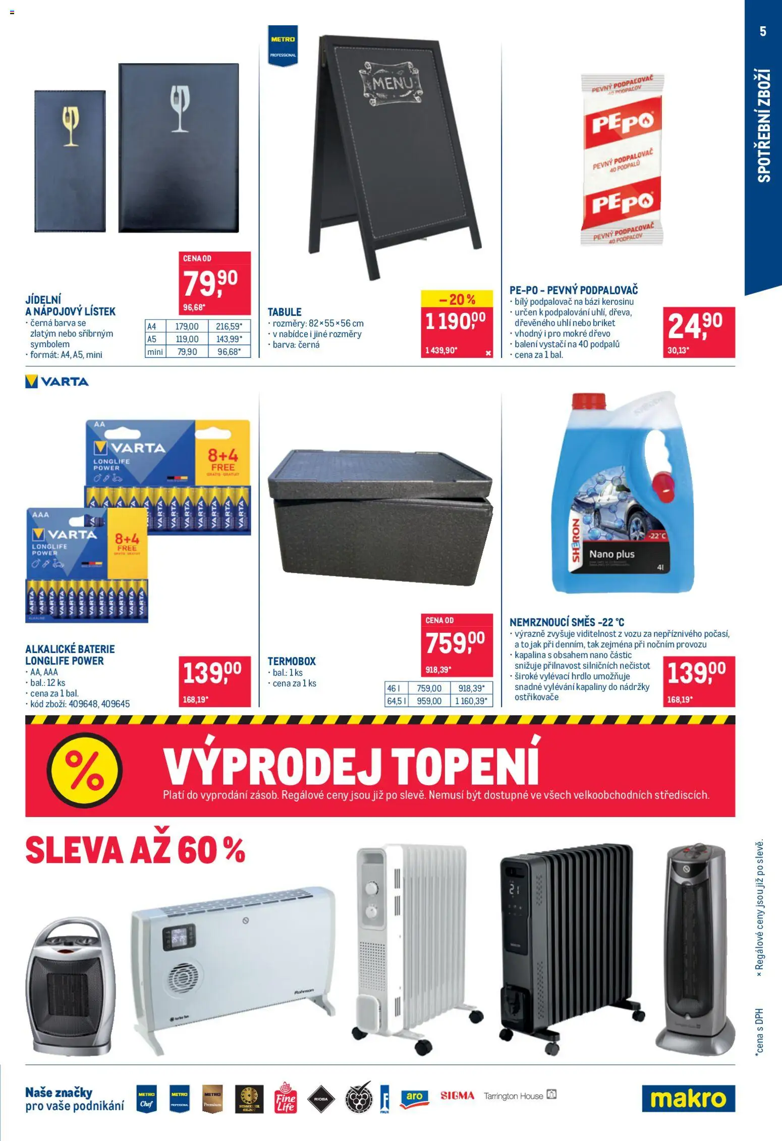Makro leták - Spotřební zboží od 25.02.2026 | Strana: 5 | Produkty: Termobox, Tabule, Pepo, Baterie