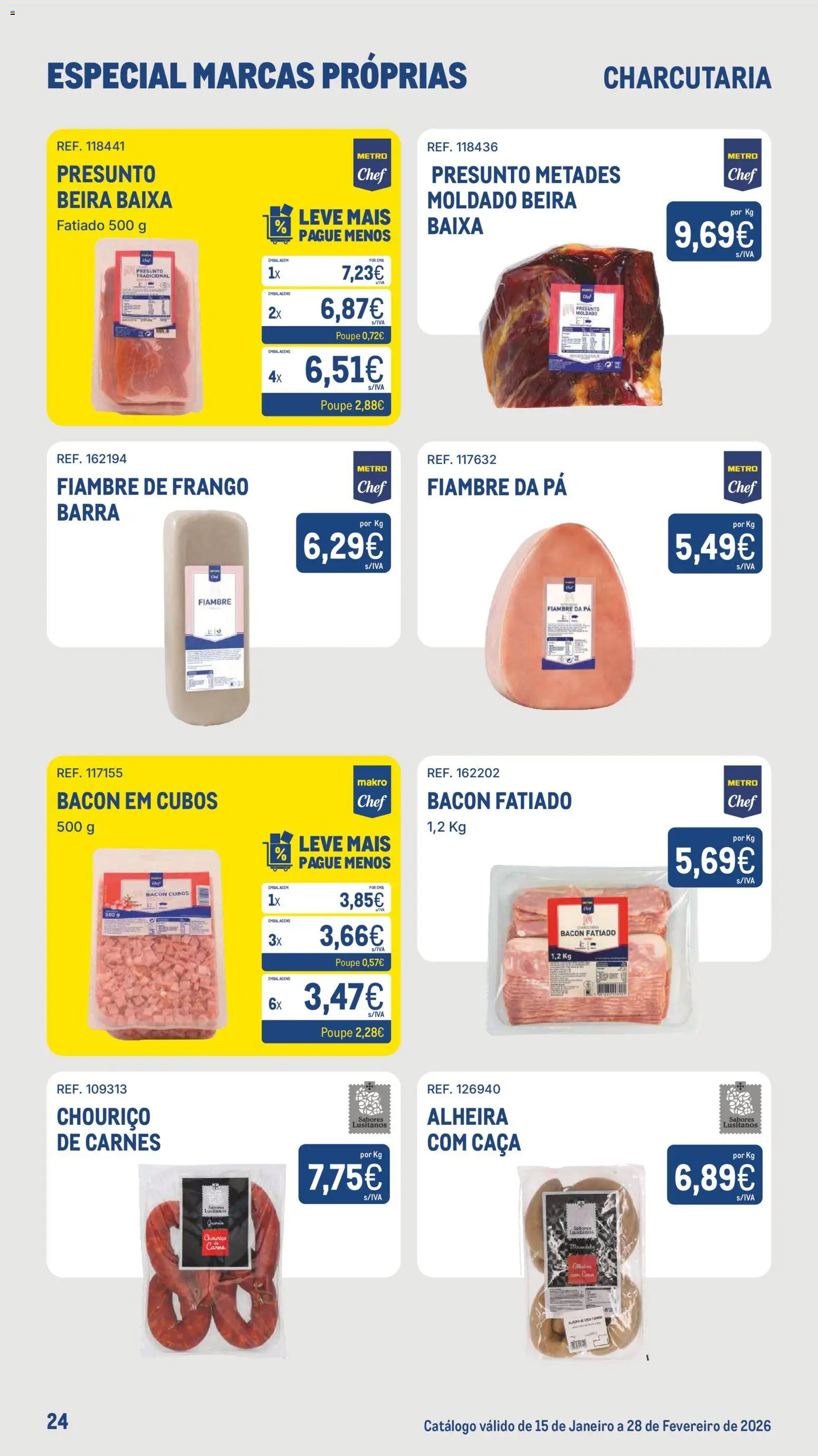 Makro Especial Marcas Próprias  │ válido de 15.01.2026 | Página: 24 | Produtos: Bacon, Frango, Presunto, Carne