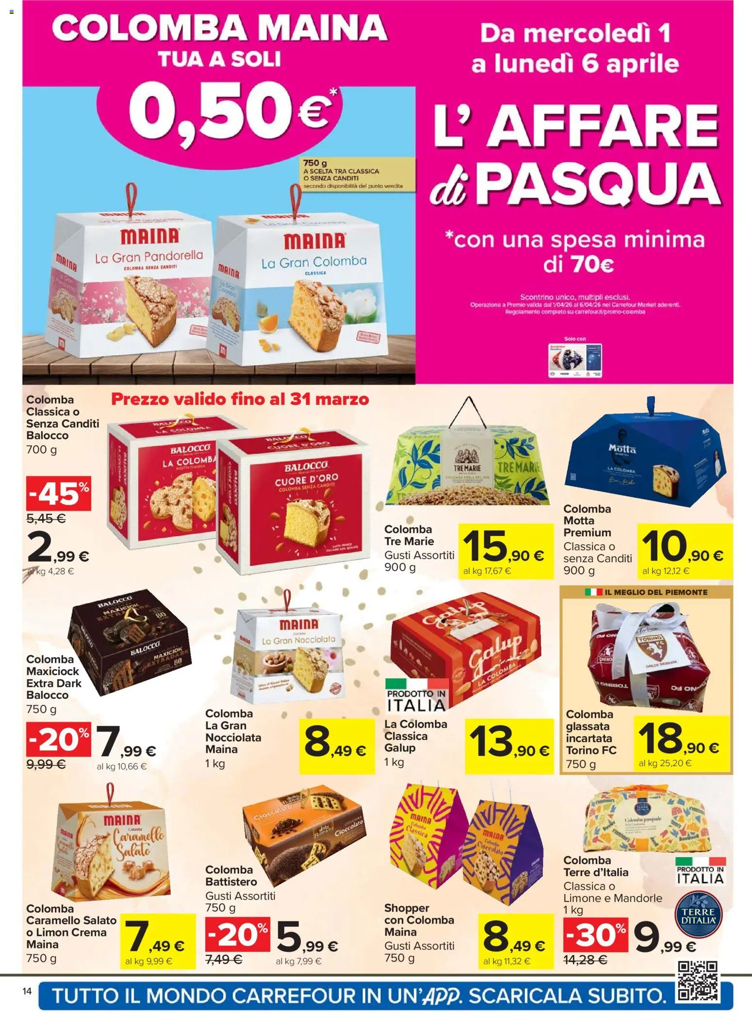 Volantino Carrefour del 24.03.2026 | Pagina: 14 | Prodotti: Crema, Cioccolato, Limone, Mandorle