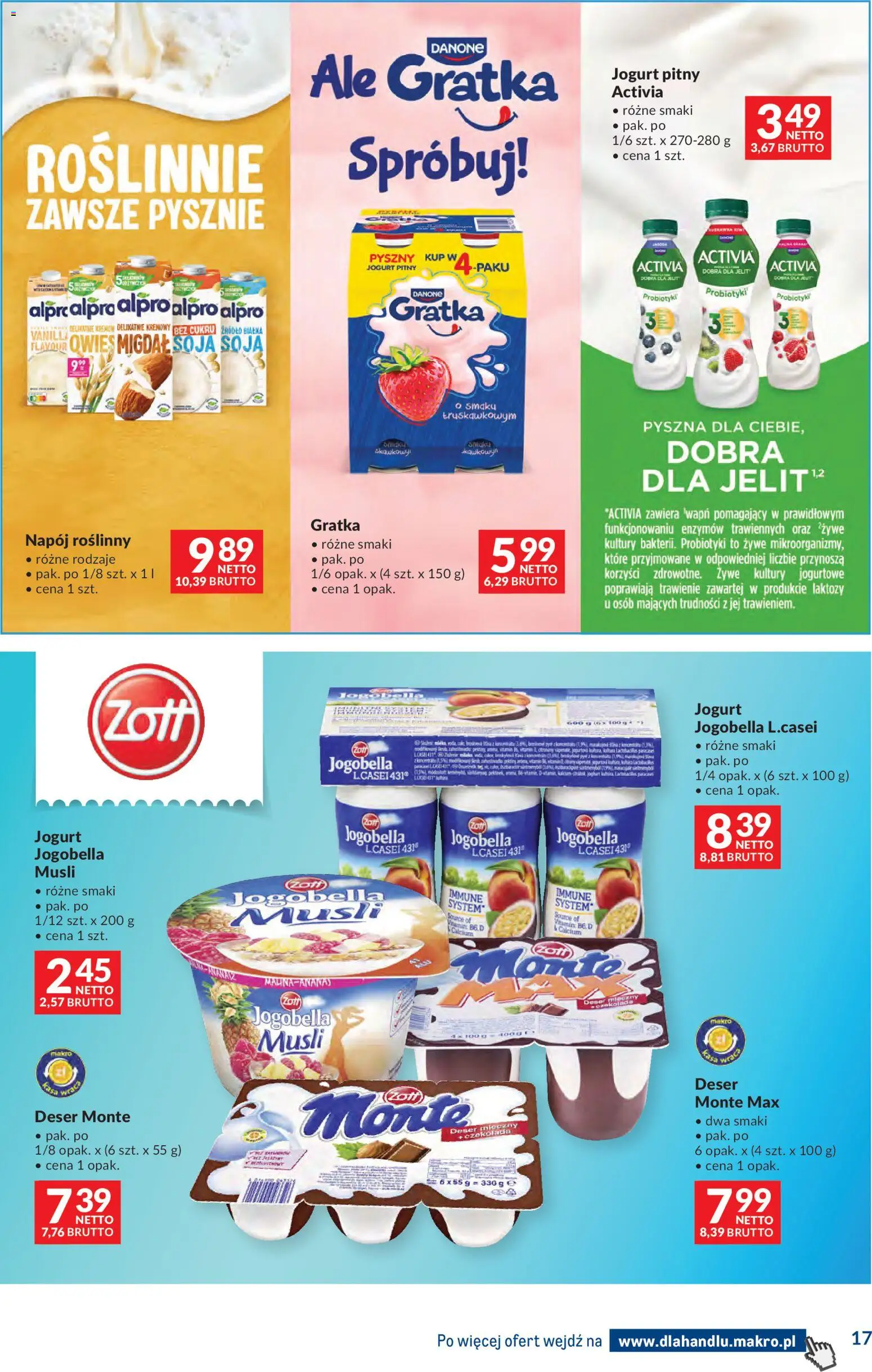 Makro Gazetka - Dystrybucja do sklepów od 27.12.2025 | Strona: 17 | Produkty: Alpro, Jogurt pitny, Musli, Soja
