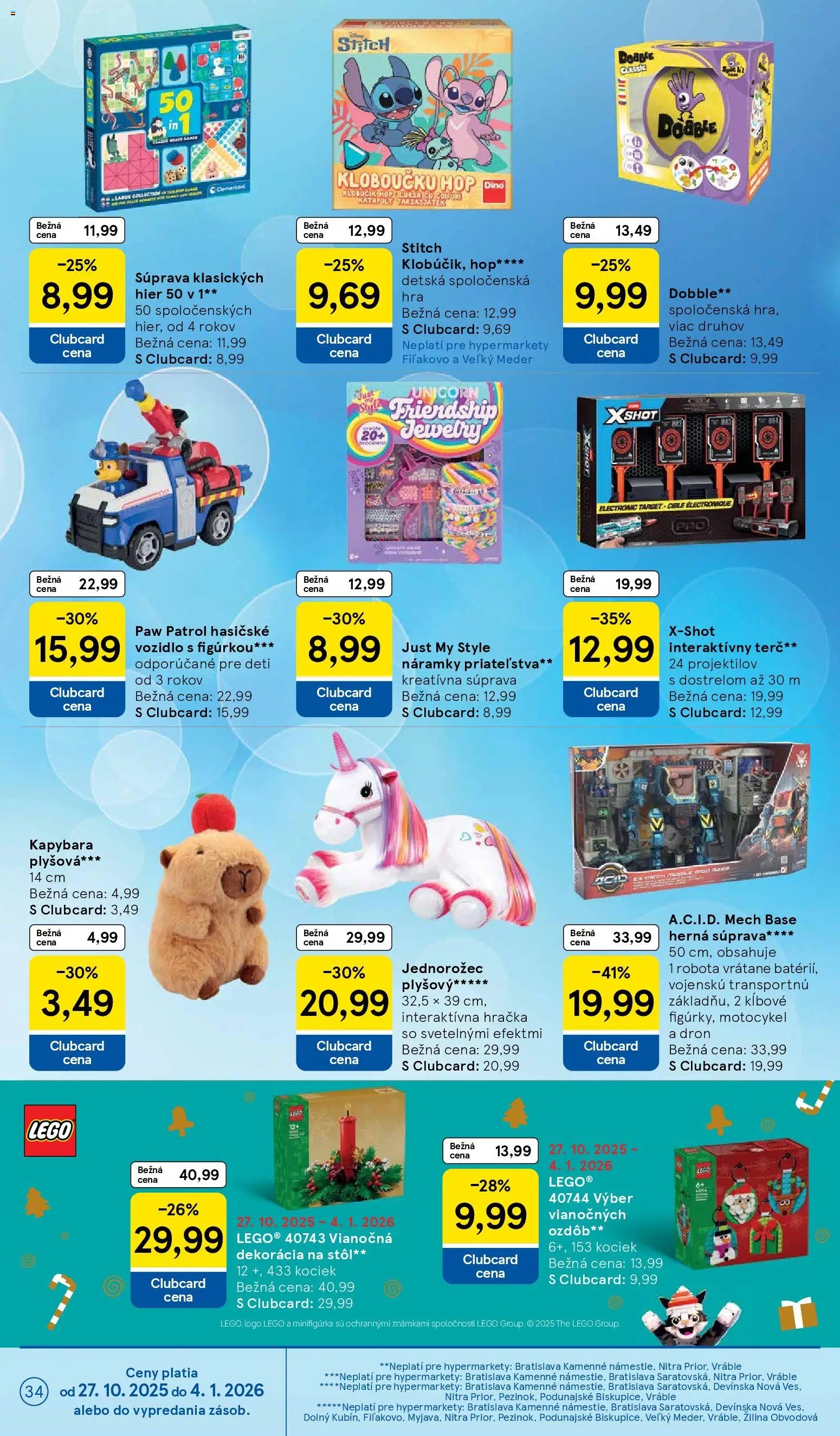 Nové Tesco akcie – leták je platný od 29.10.2025 | Strana: 34 | Produkty: Stôl, Dron, Hra