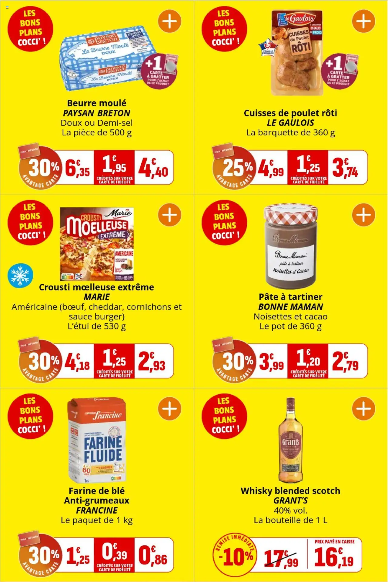 {H1} | Page: 4 | Produits: Farine de ble, Cuisses de poulet, Farine, Pâte à tartiner