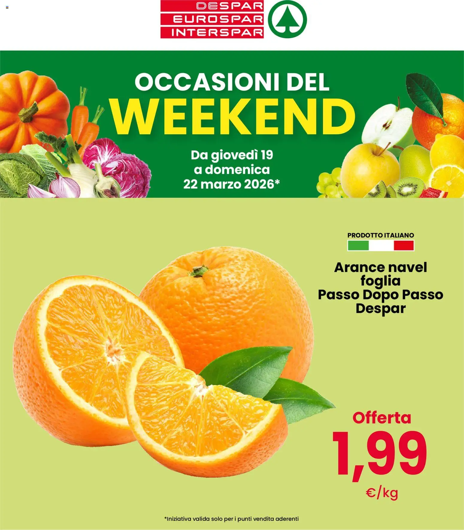 Volantino Despar del 19.03.2026 | Pagina: 1 | Prodotti: Arance
