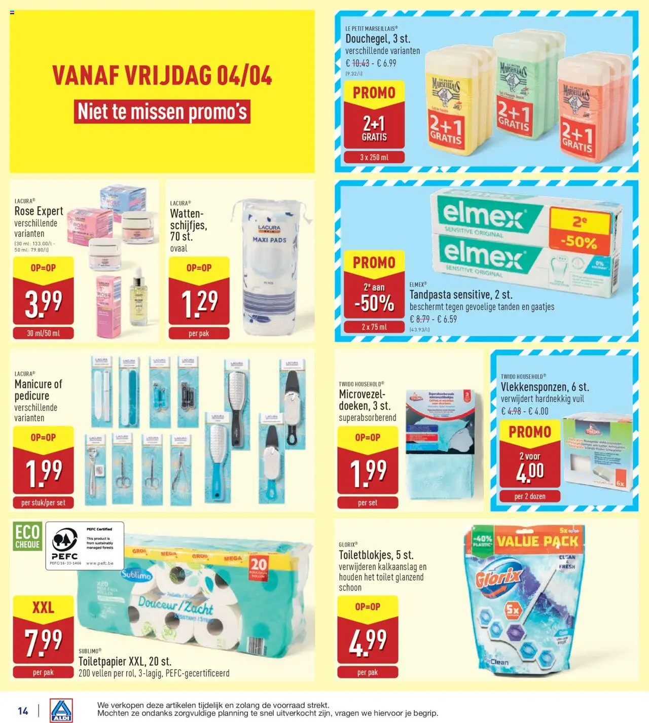 {H1} | Pagina: 14 | Producten: Pads, Toiletpapier, Toilet, Tandpasta