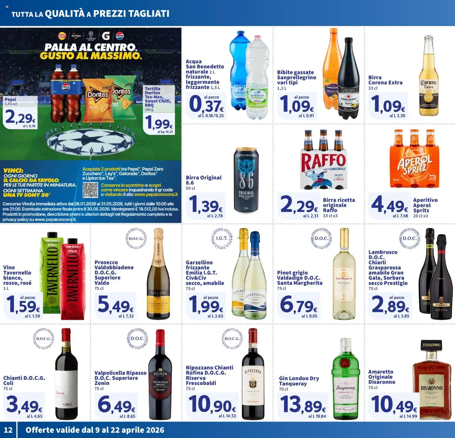 Volantino SIGMA del 09.04.2026 | Pagina: 12 | Prodotti: Gin, Prosecco, Arancia, Vino bianco