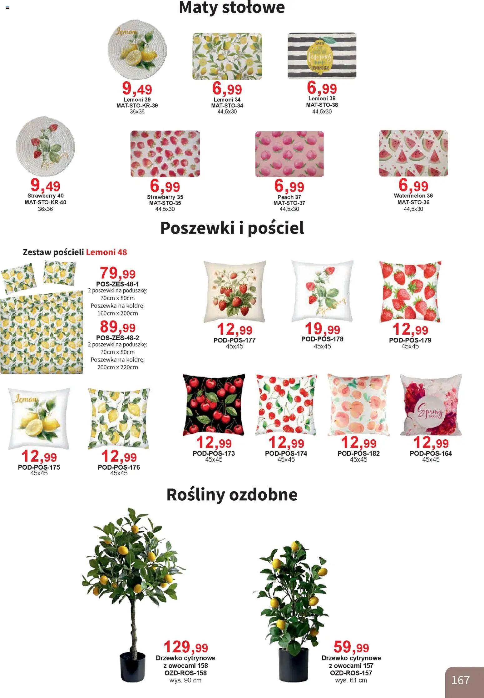 Bodzio Katalog od 01.01.2026 | Strona: 167 | Produkty: Pościel, Drzewko cytrynowe, Rosliny