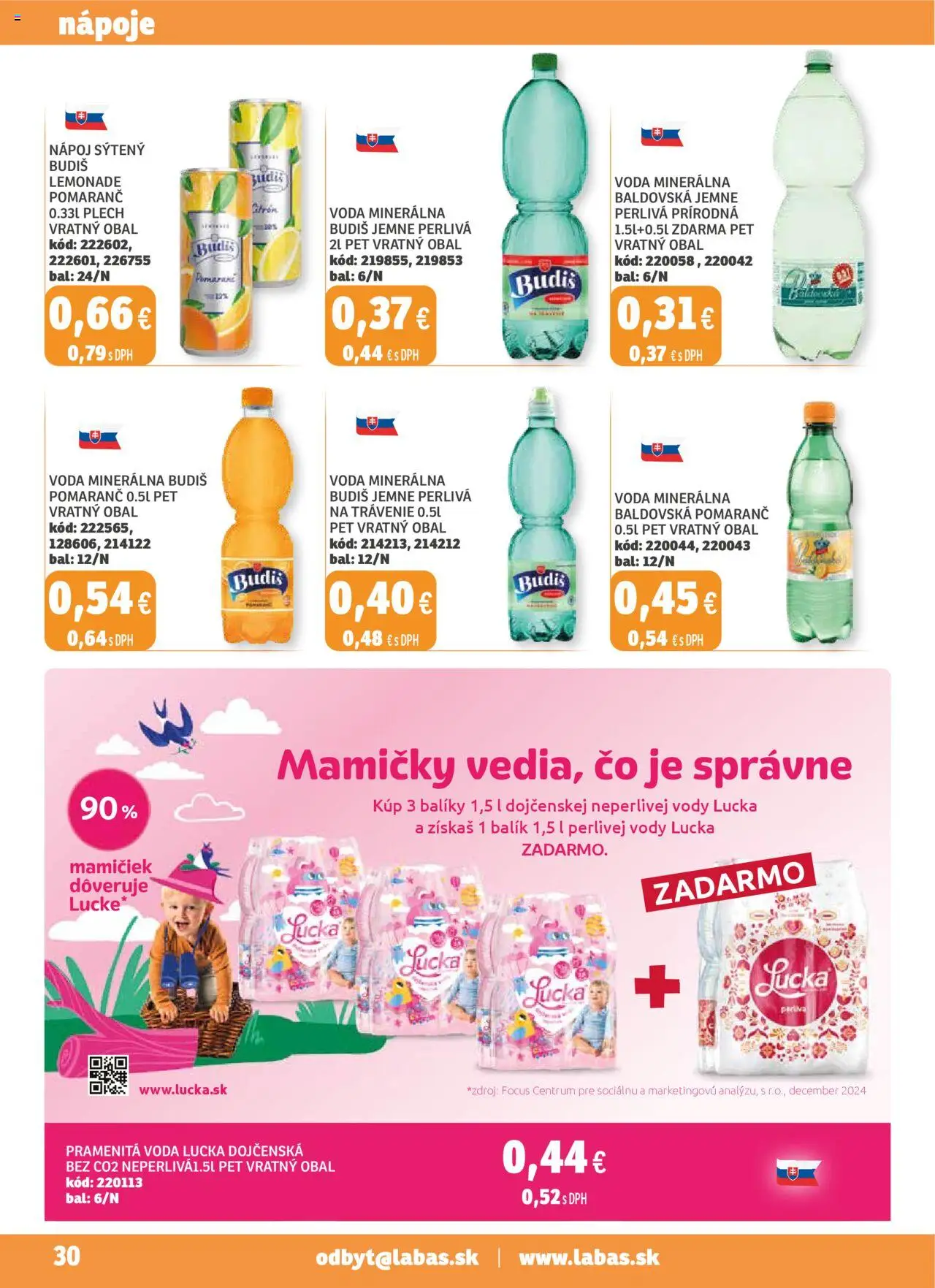Labaš magazín │ platný od 25.07.2025 | Strana: 30 | Produkty: Budiš, Lucka, Voda, Baldovská
