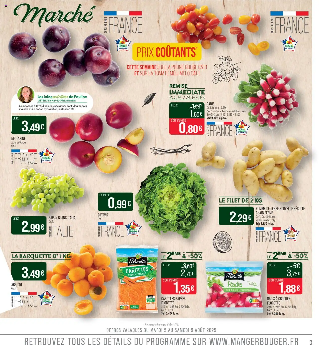  | Page: 3 | Produits: Abricot, Carottes, Pomme de terre, Radis