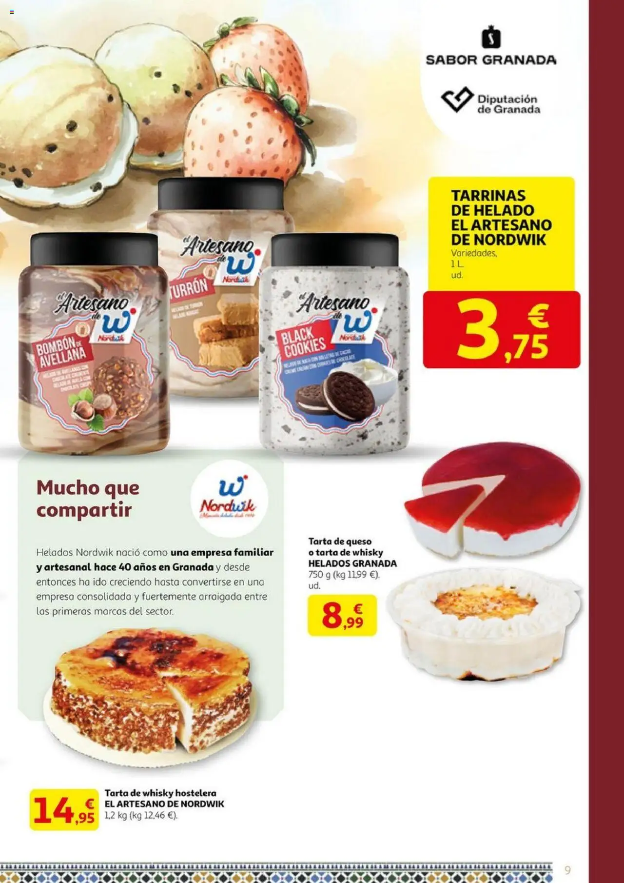 Alcampo - Granada sabe a tradición │ válido desde el 29.08.2025 | Página: 9 | Productos: Queso, Whisky, Helado
