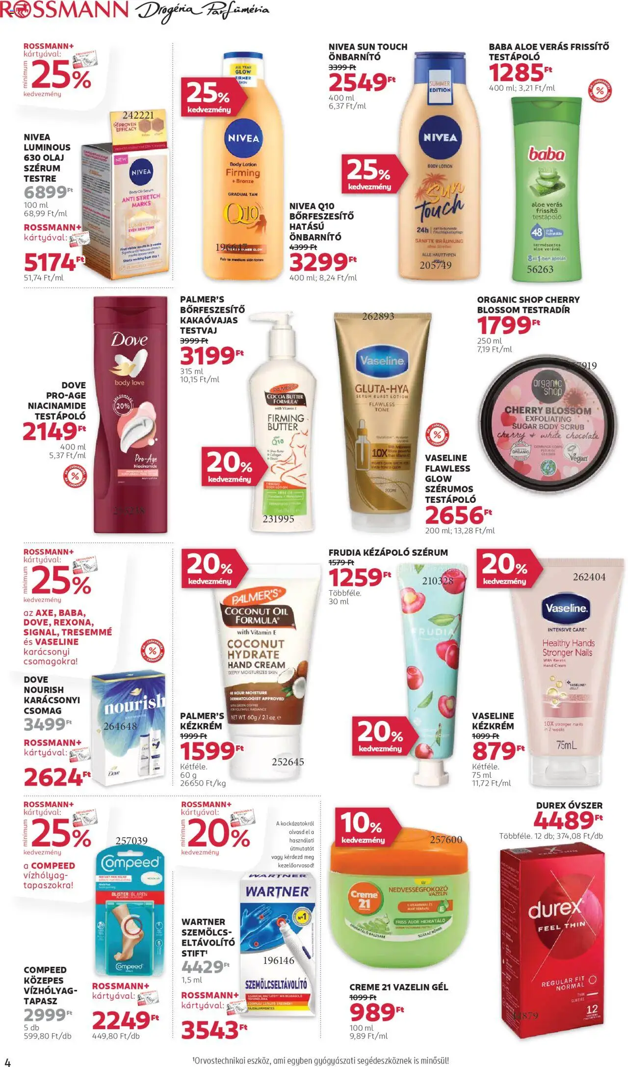 Rossmann akciós ujság - amely érvényes a következő dátumtól: 20.10.2025 | Oldal: 4 | Termékek: Body, Olaj, Testápoló, Kézkrém
