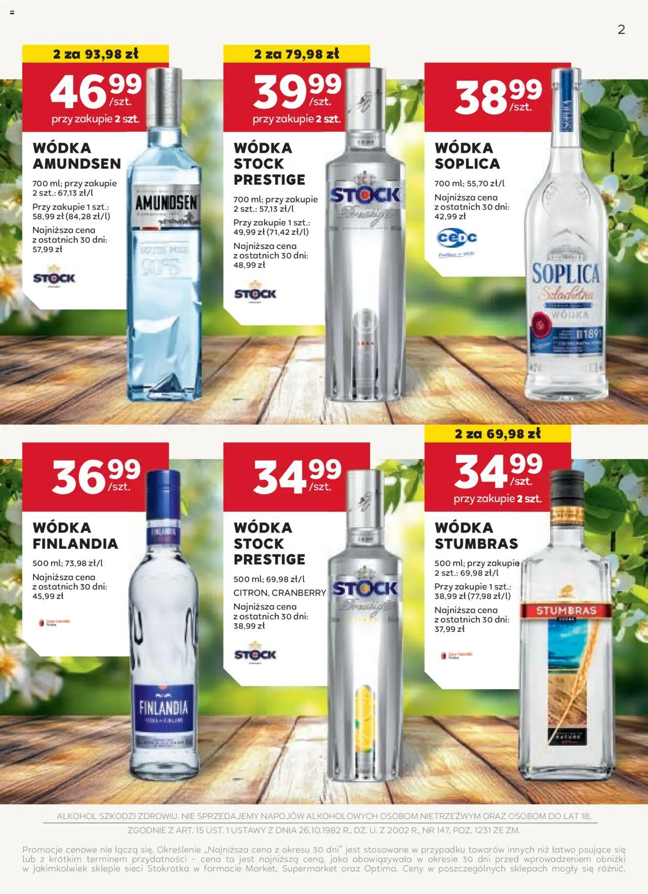 Stokrotka Gazetka - Oferta alkoholowa od 22.05.2025 | Strona: 2 | Produkty: Wódka finlandia, Stokrotka, Alkohol, Wódka