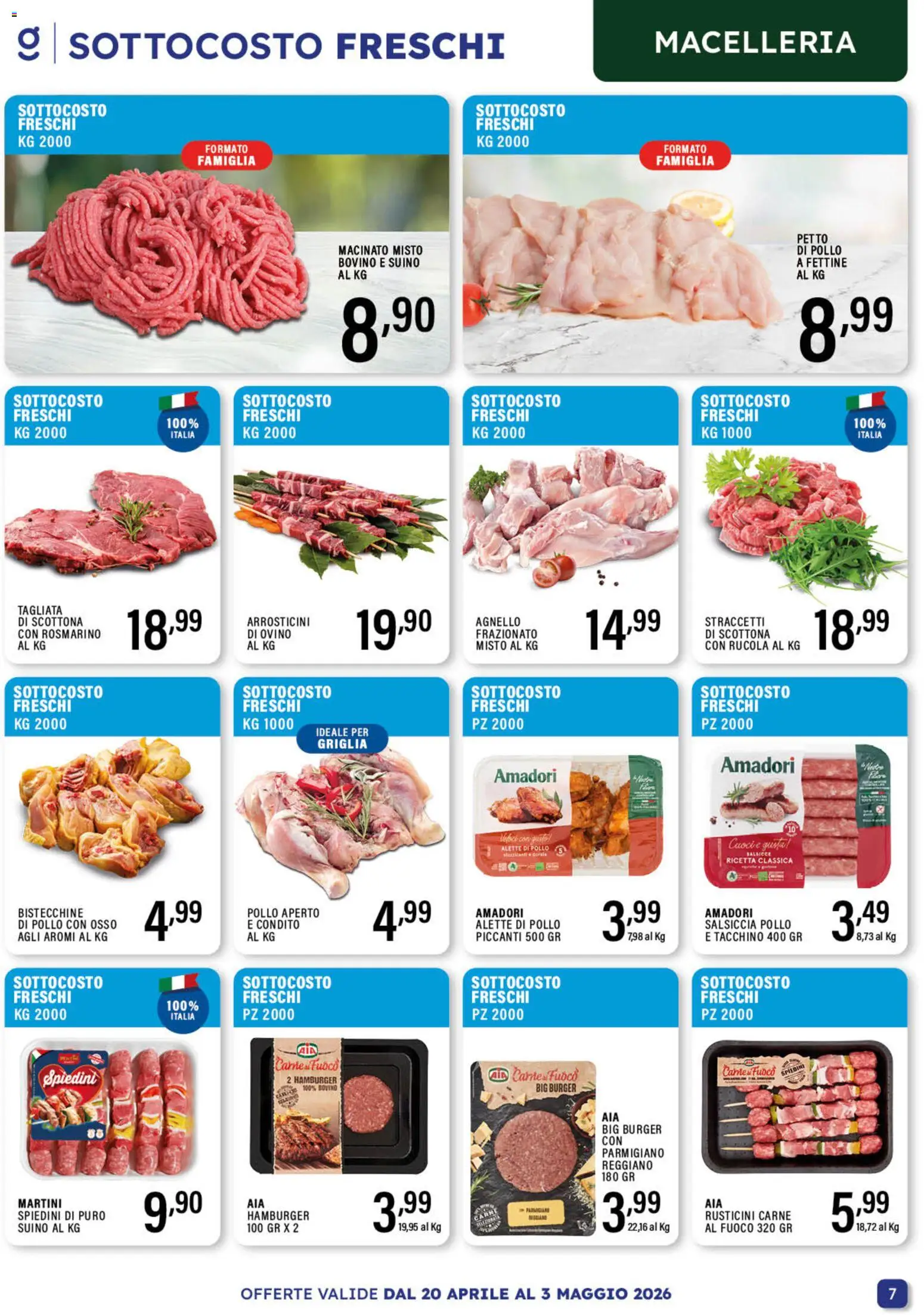 Volantino GECOP del 20.04.2026 | Pagina: 7 | Prodotti: Suino, Tacchino, Parmigiano reggiano, Hamburger