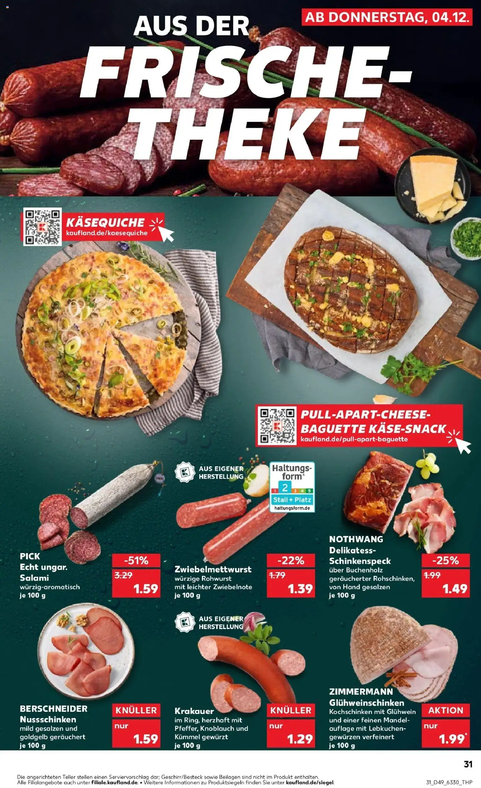 Kaufland prospekt Salzgitter	 – gültig ab 08.12.2025 | Seite: 31 | Produkte: Theke, Baguette, Knoblauch, Salami