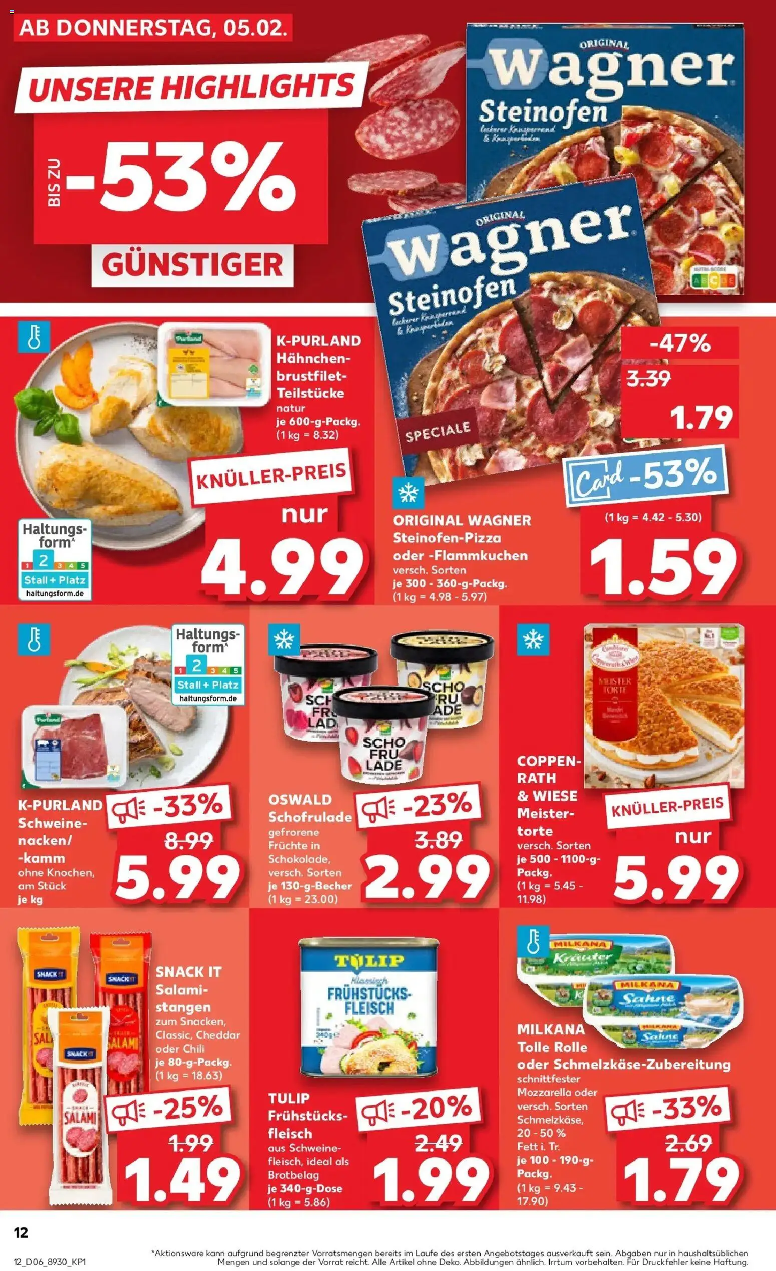 Kaufland prospekt Tübingen	 – gültig ab 09.02.2026 | Seite: 12 | Produkte: Hahnchen, Milkana, Mozzarella, Chili