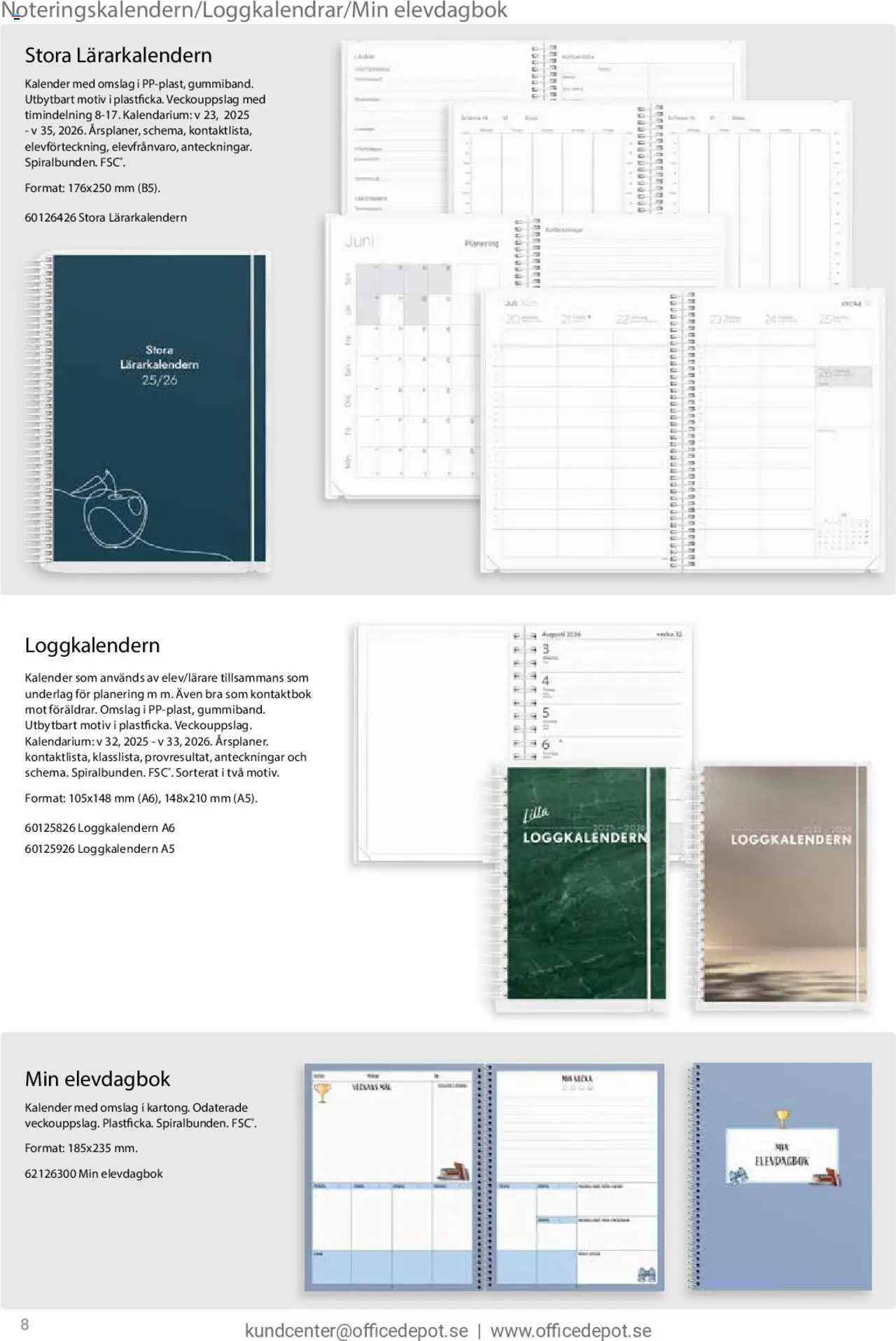 Office Depot reklamblad aktuell från 11.08.2025 | Sida: 8 | Produkter: Kalender