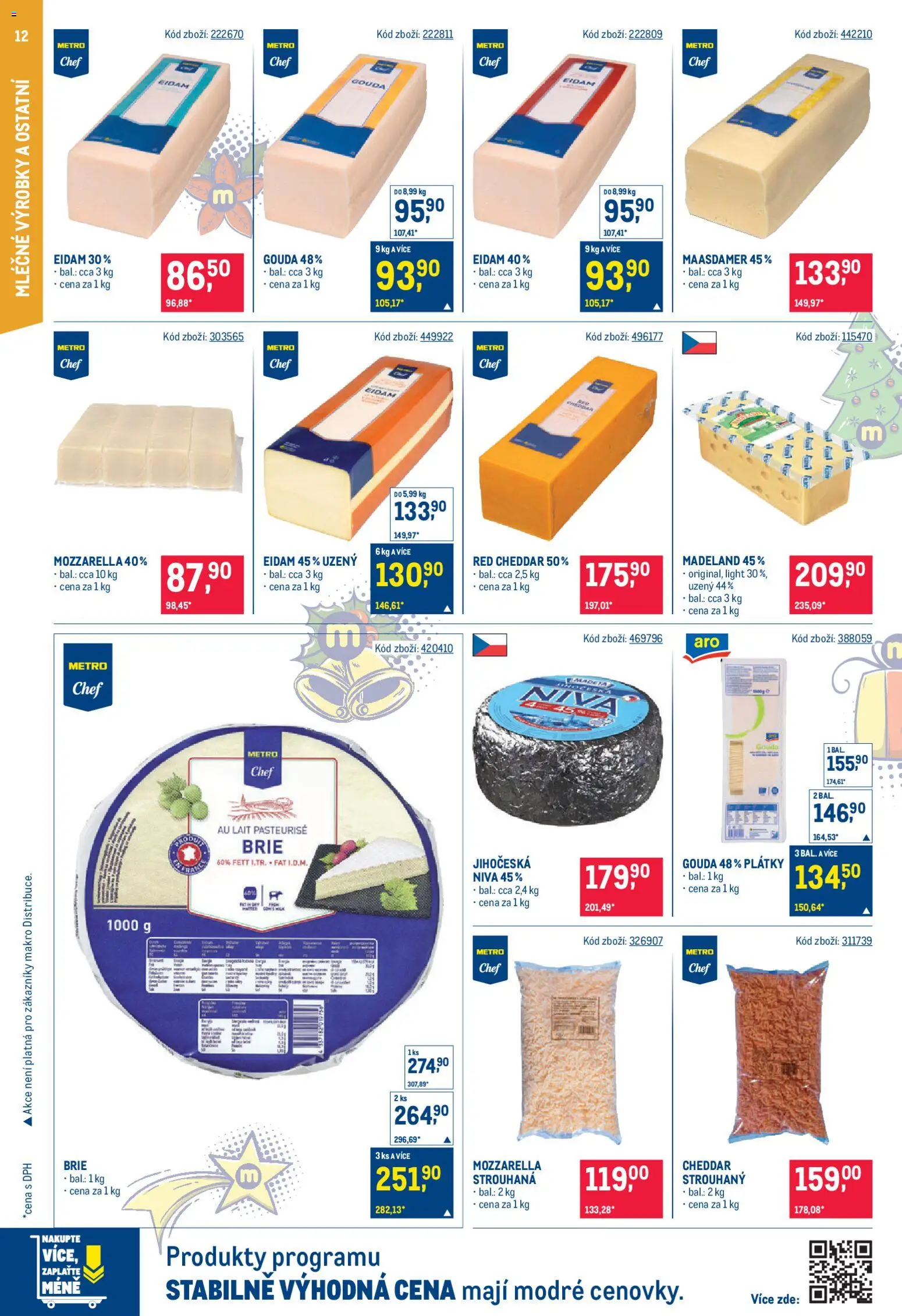 Makro leták - Gastronomie od 03.12.2025 | Strana: 12 | Produkty: Gouda, Eidam, Mozzarella, Niva