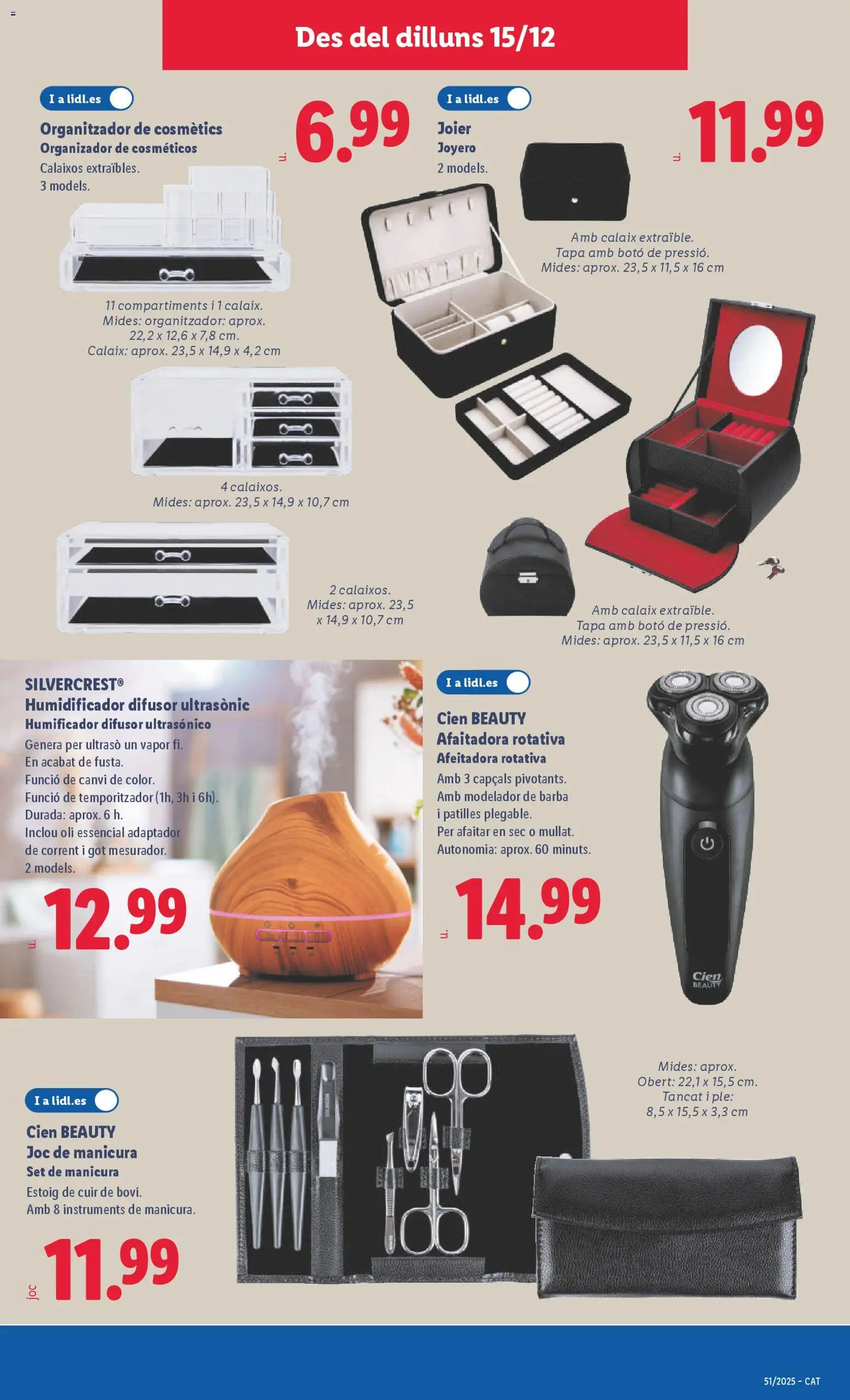 Lidl folleto de bazar │ válido desde el 15.12.2025 | Página: 7 | Productos: Organizador, Afeitadora, Adaptador