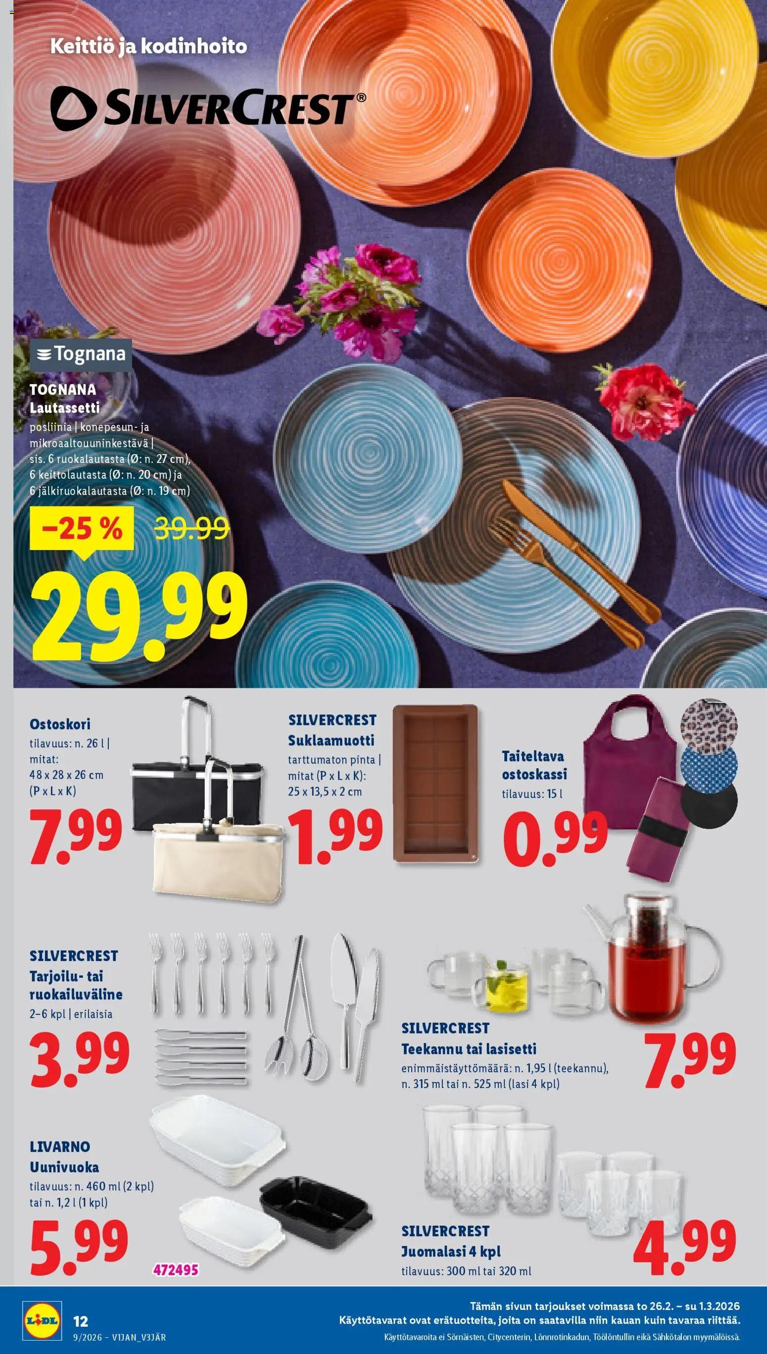 Lidl tarjoukset - Helsinki – voimassa 26.02.2026 alkaen | Sivu: 16 | Tuotteet: Uunivuoka, Ostoskassi, Keittiö