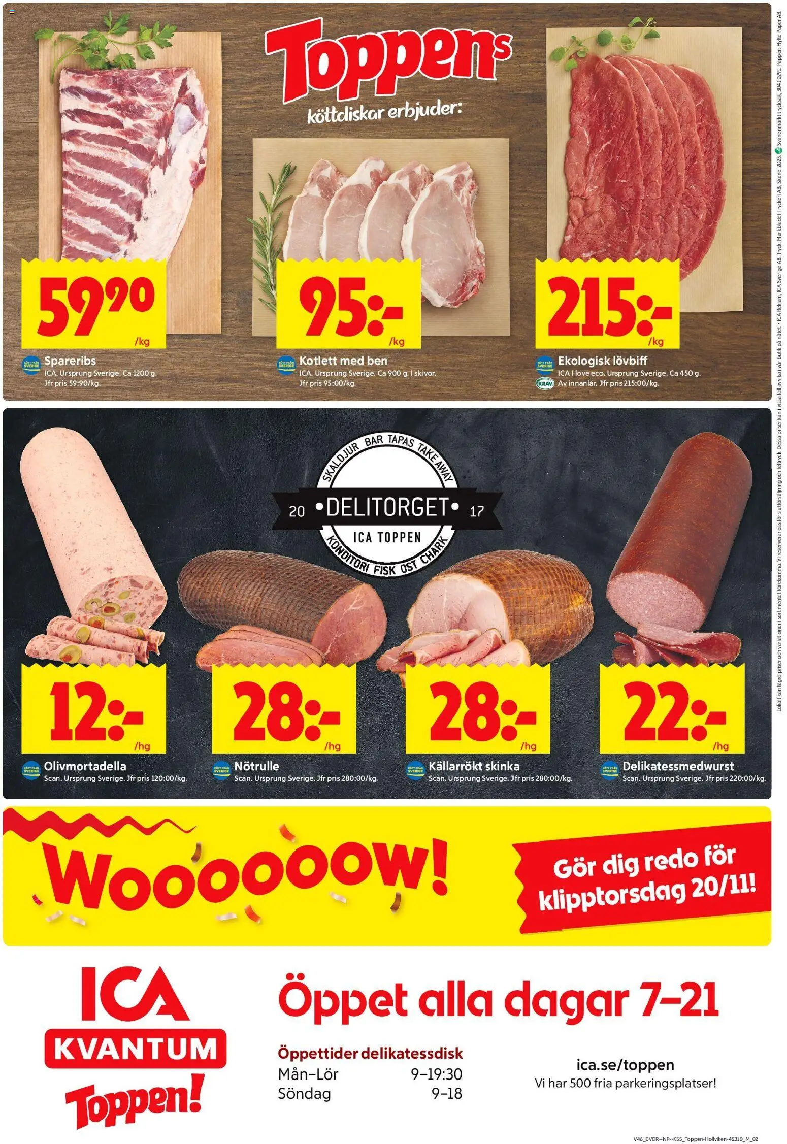 ICA Kvantum reklamblad aktuell från 10.11.2025 | Sida: 10 | Produkter: Lövbiff, Ost, Skinka, Papper