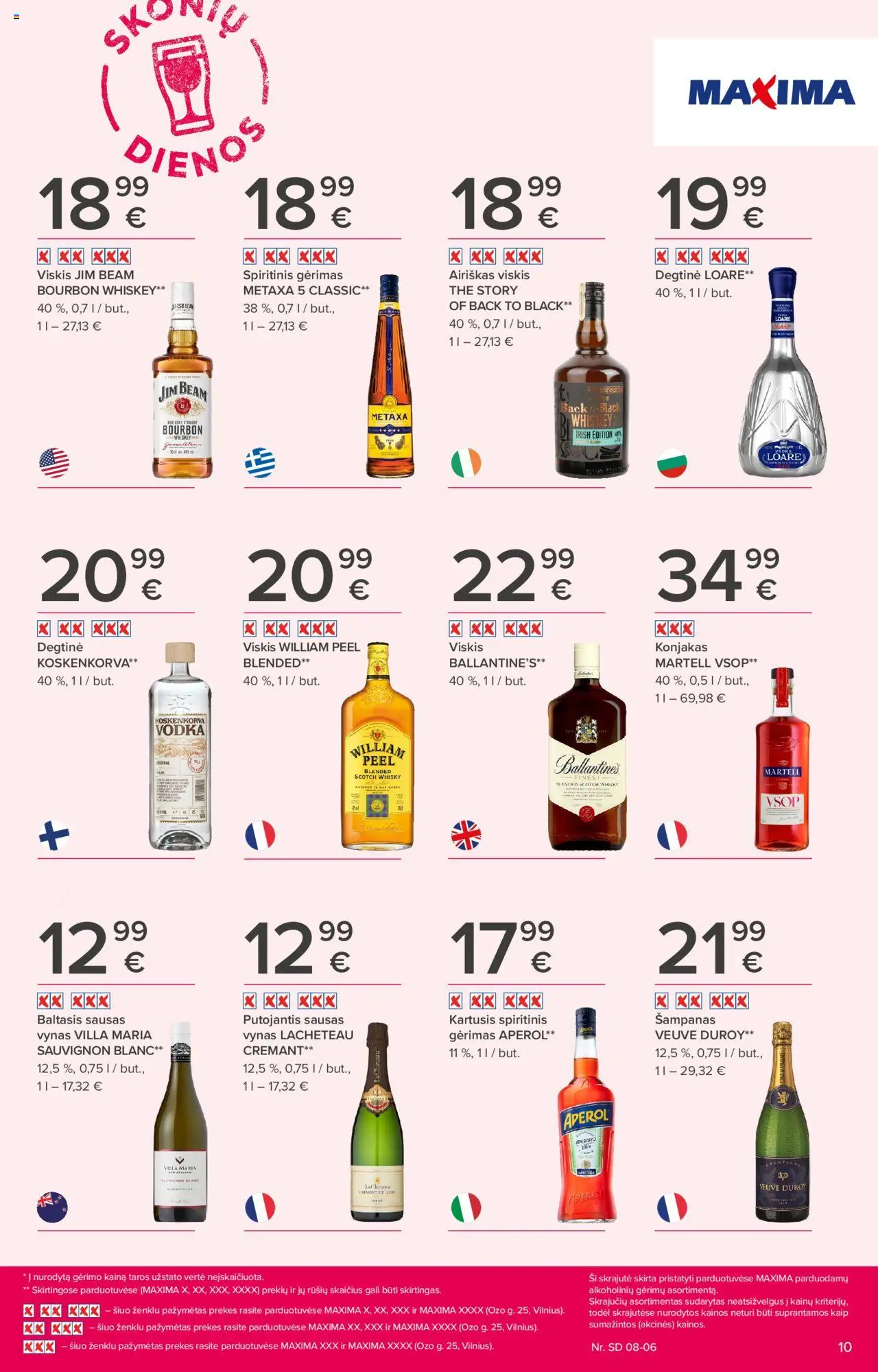 MAXIMA - Leidinys - Skonių dienos│galioja nuo 24.07.2025 | Puslapis: 10 | Prekių: Degtinė, Viskis, Vynas