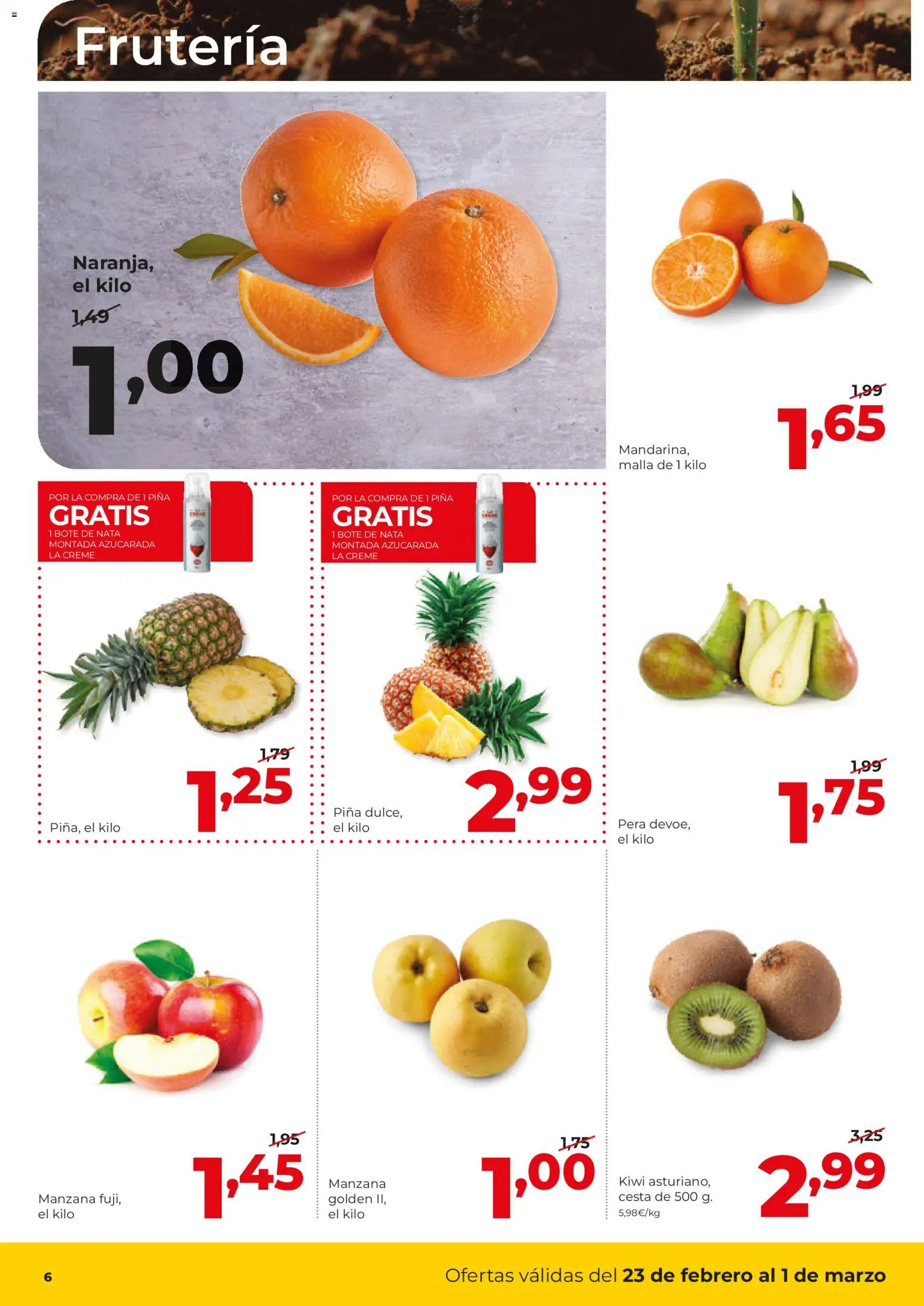 Alimerka folleto Castilla y León │ válido desde el 23.02.2026 | Página: 6 | Productos: Piña, Kiwi, Manzana, Cesta