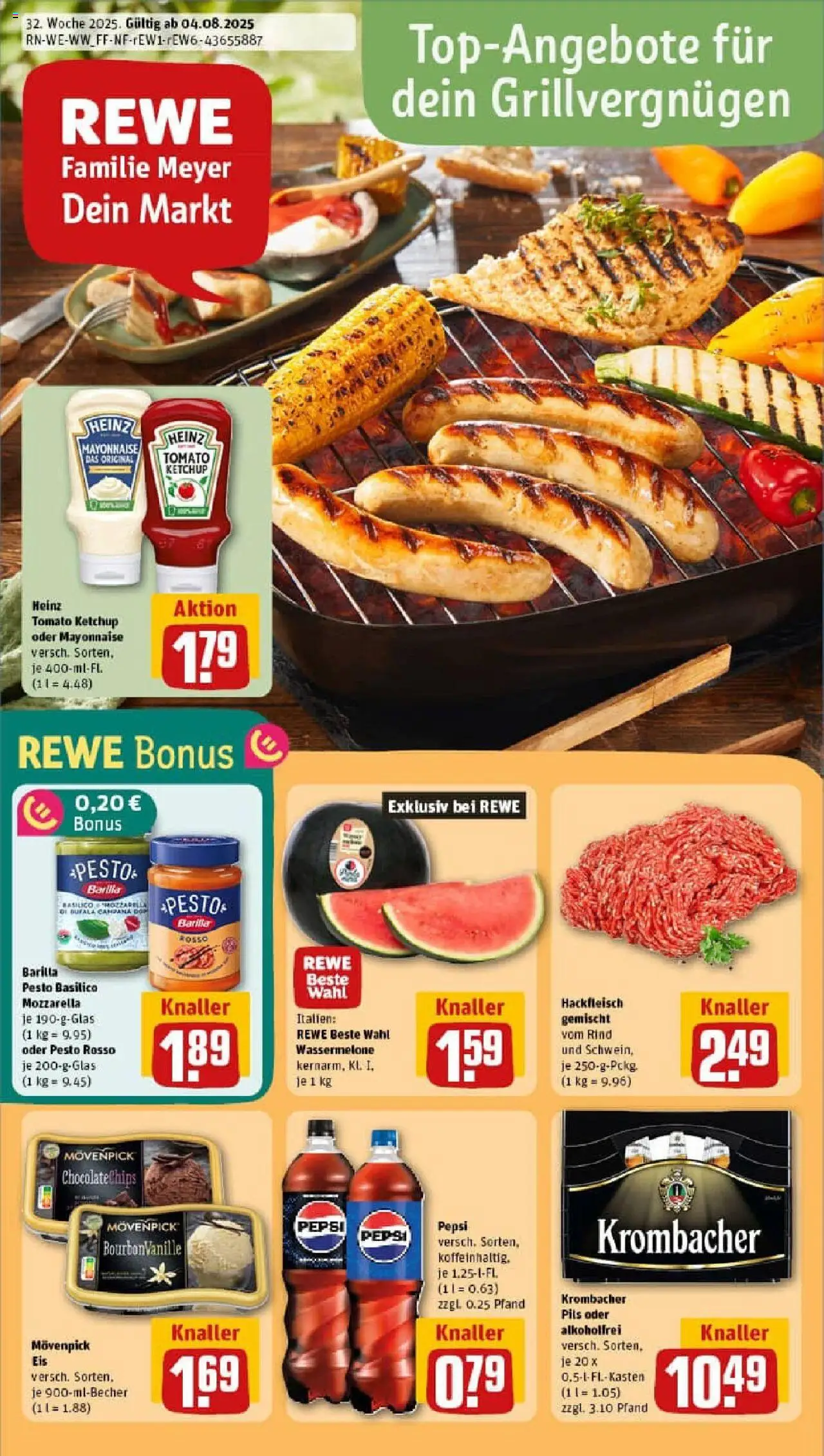 Rewe prospekt Nistertal	 - gültig ab dem 03.08.2025 | Seite: 1 | Produkte: Pils, Movenpick eis, Wassermelone, Krombacher