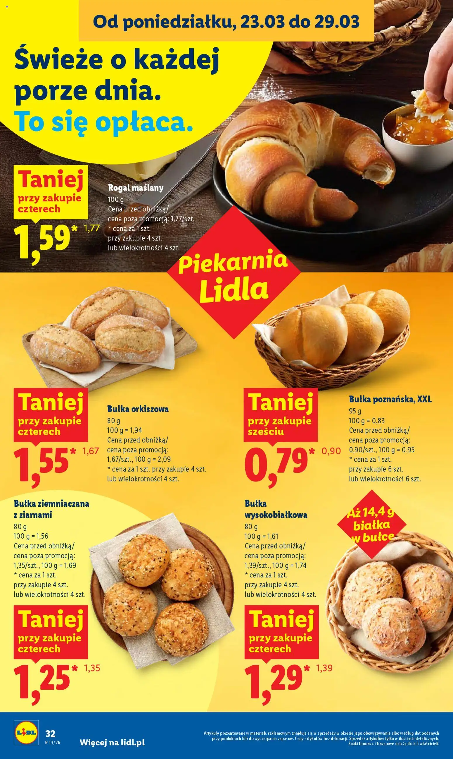 Lidl gazetka od 26.03.2026 | Strona: 32 | Produkty: Piekarnia, Bułka