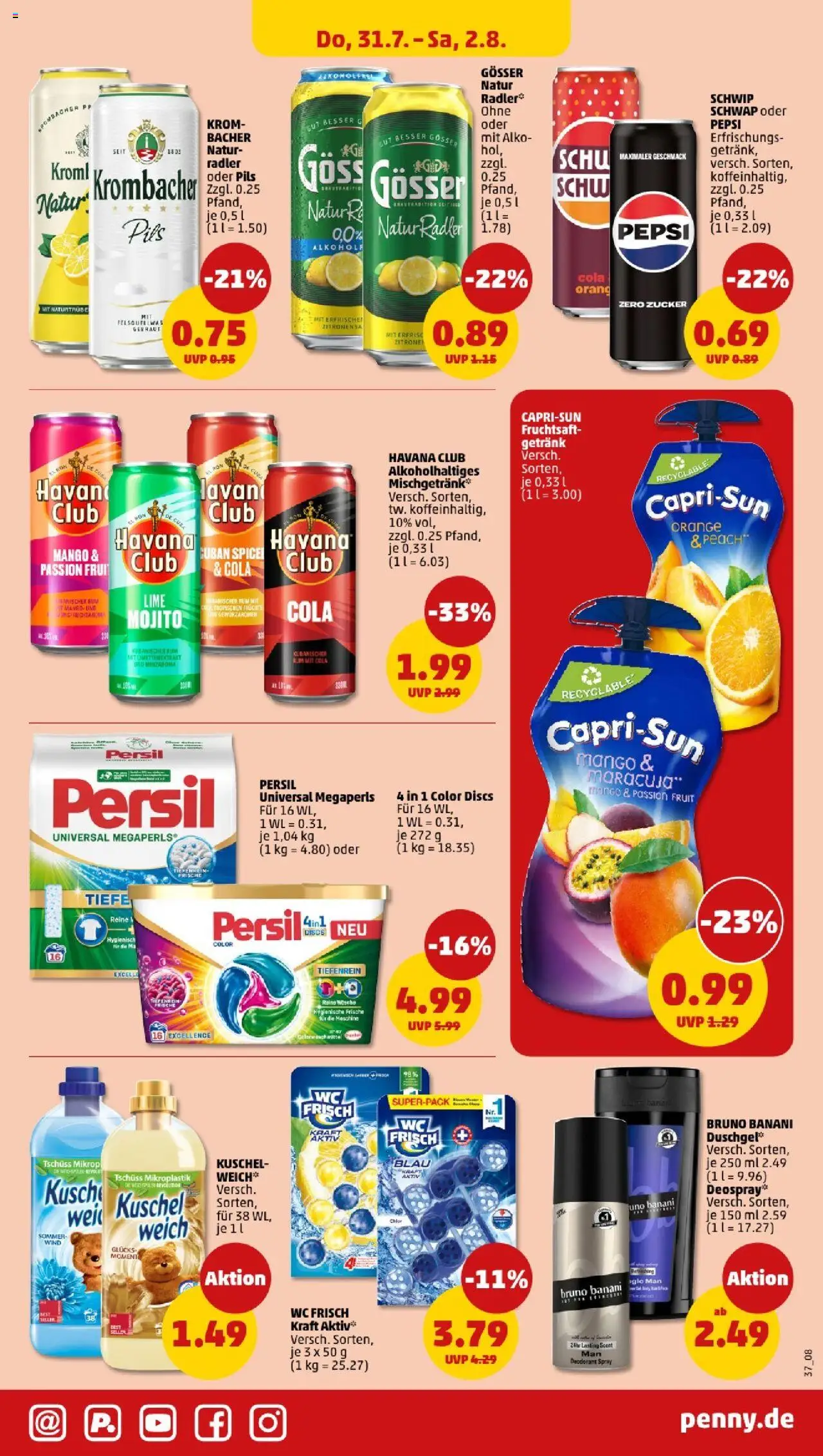Penny - Niedersachsen - gültig ab dem 28.07.2025 | Seite: 33 | Produkte: Deodorant, Zucker, Wc frisch, Zitronen