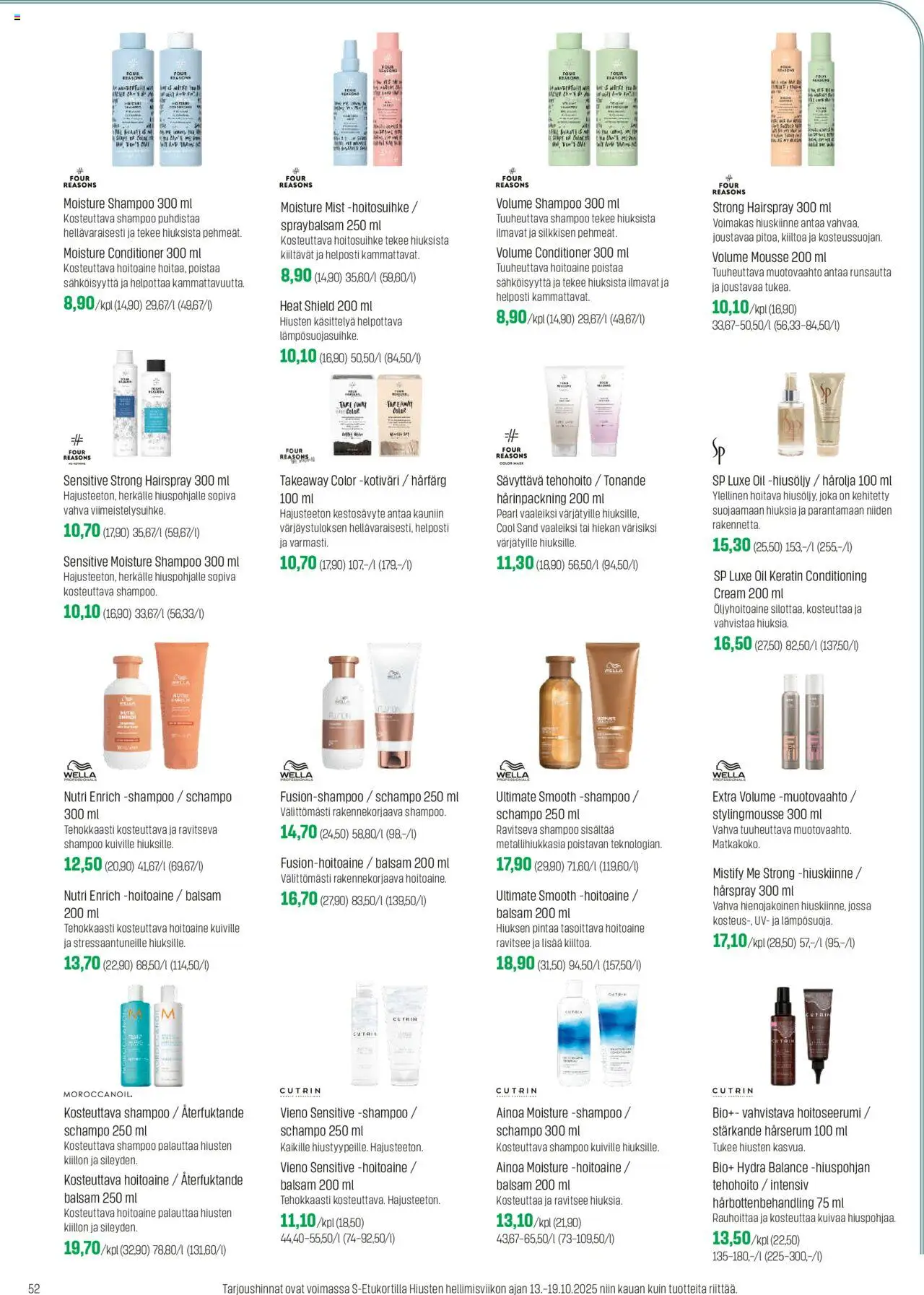 Sokos tarjoukset – voimassa 13.10.2025 alkaen | Sivu: 52 | Tuotteet: Shampoo, Hoitoaine, Hiusöljy, Mousse