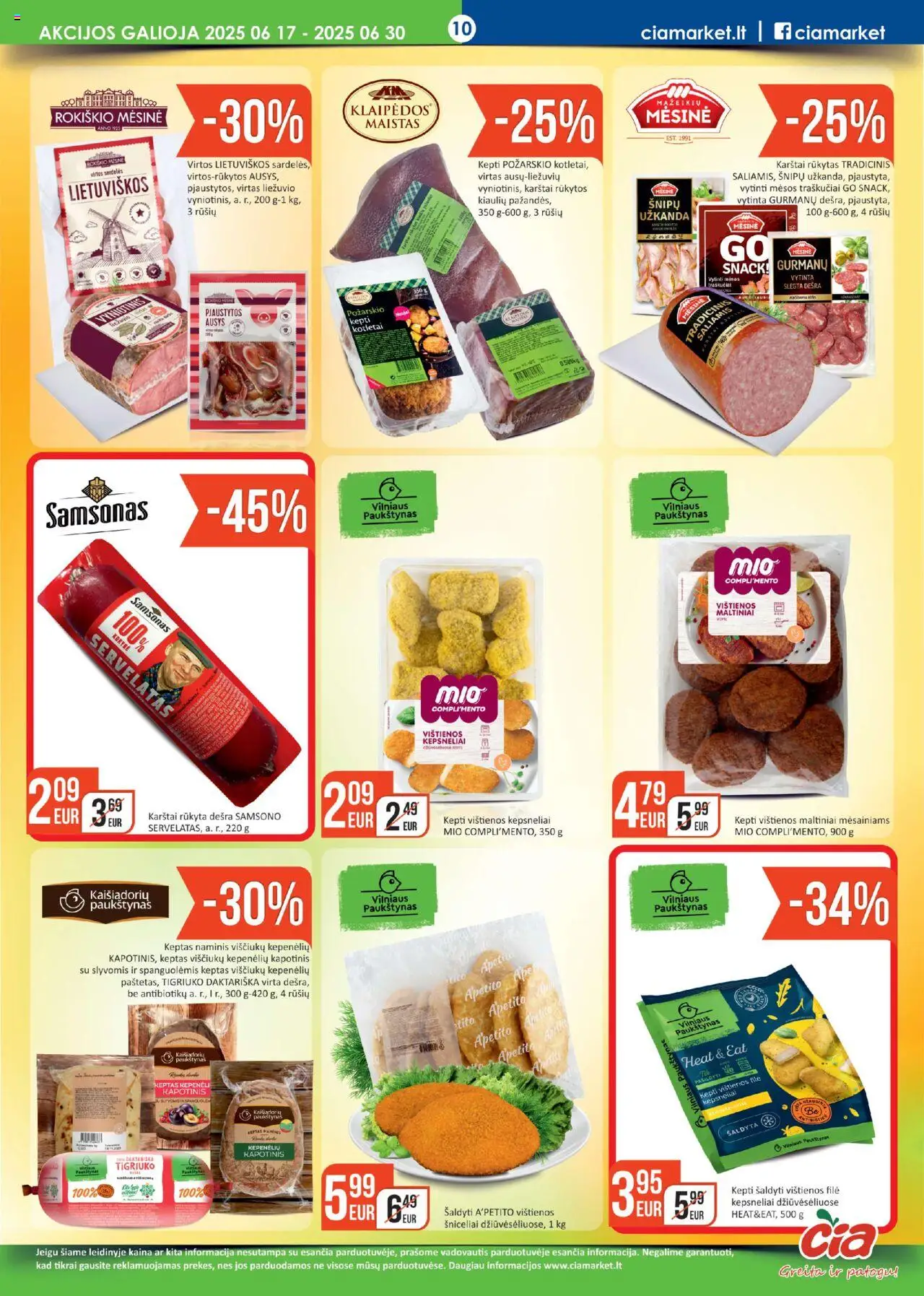 ČIA MARKET leidinys│galioja nuo 17.06.2025 | Puslapis: 10 | Prekių: Sardelės, Vištienos, Saliamis, Traškučiai