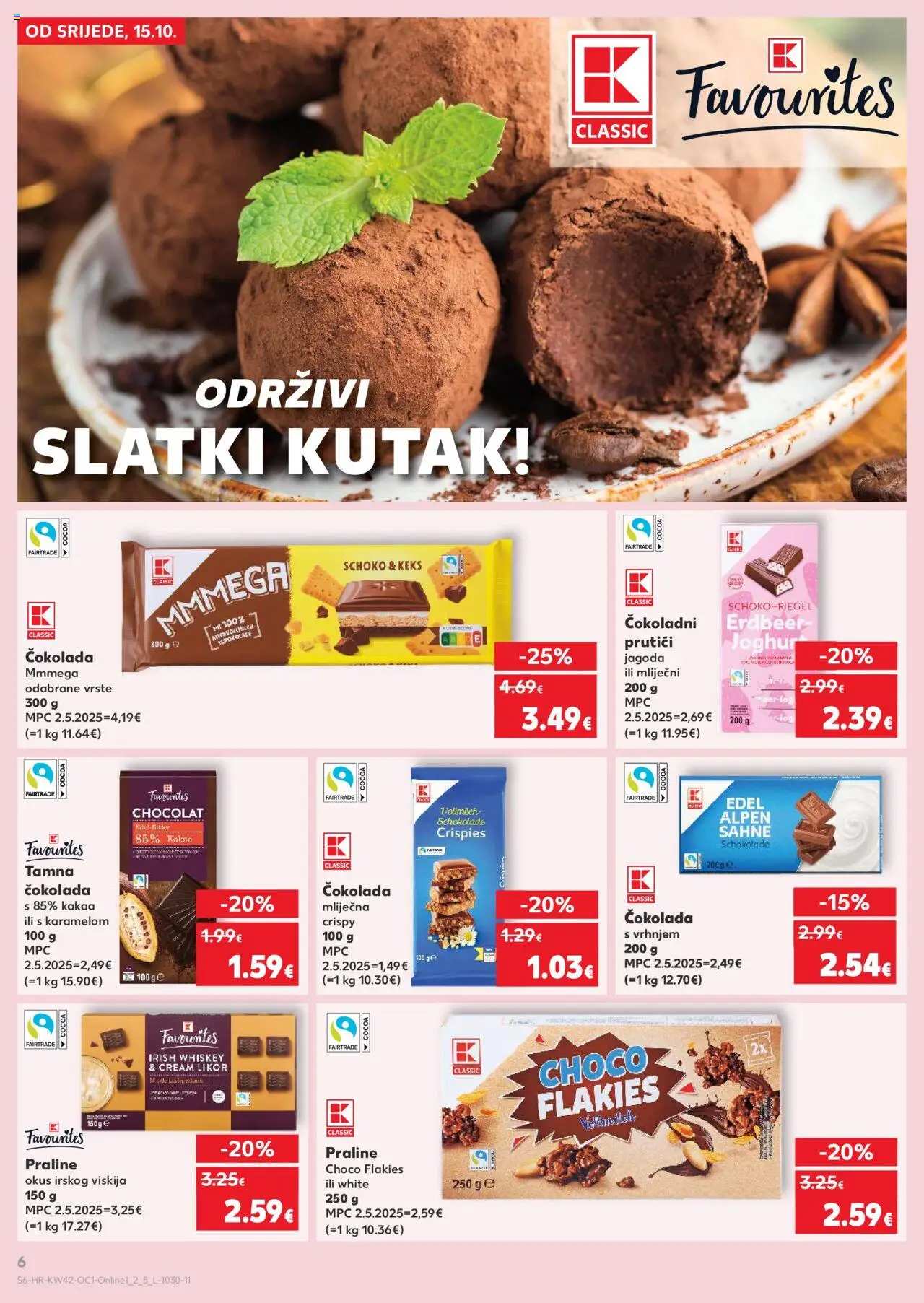 Kaufland katalog | vrijedi od 15.10.2025 | Stranica: 6 | Proizvodi: Praline, Čokolada, Keks