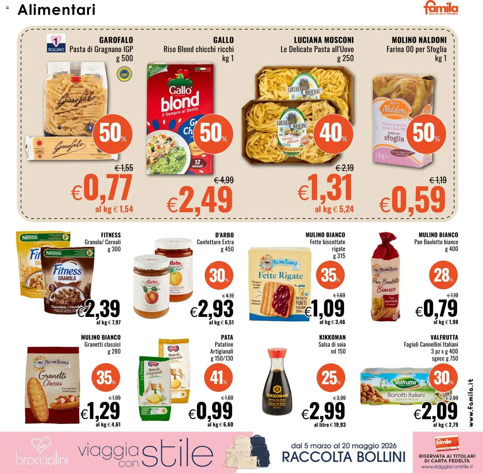 Volantino Famila del 05.03.2026 | Pagina: 13 | Prodotti: Cereali, Cannellini, Farina, Fette biscottate
