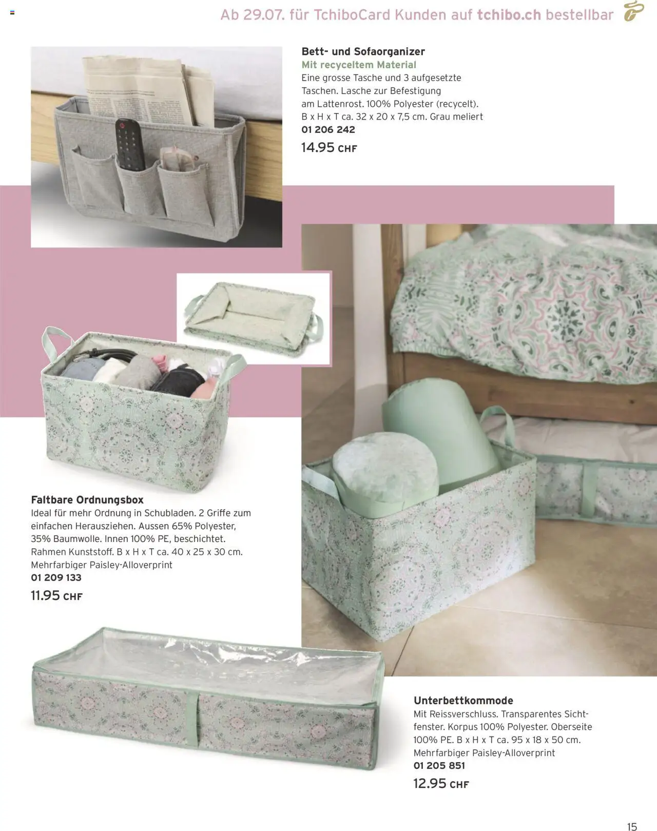 Tchibo Aktionen ab 01.08.2025 | Seite: 15 | Produkte: Bett, Tasche