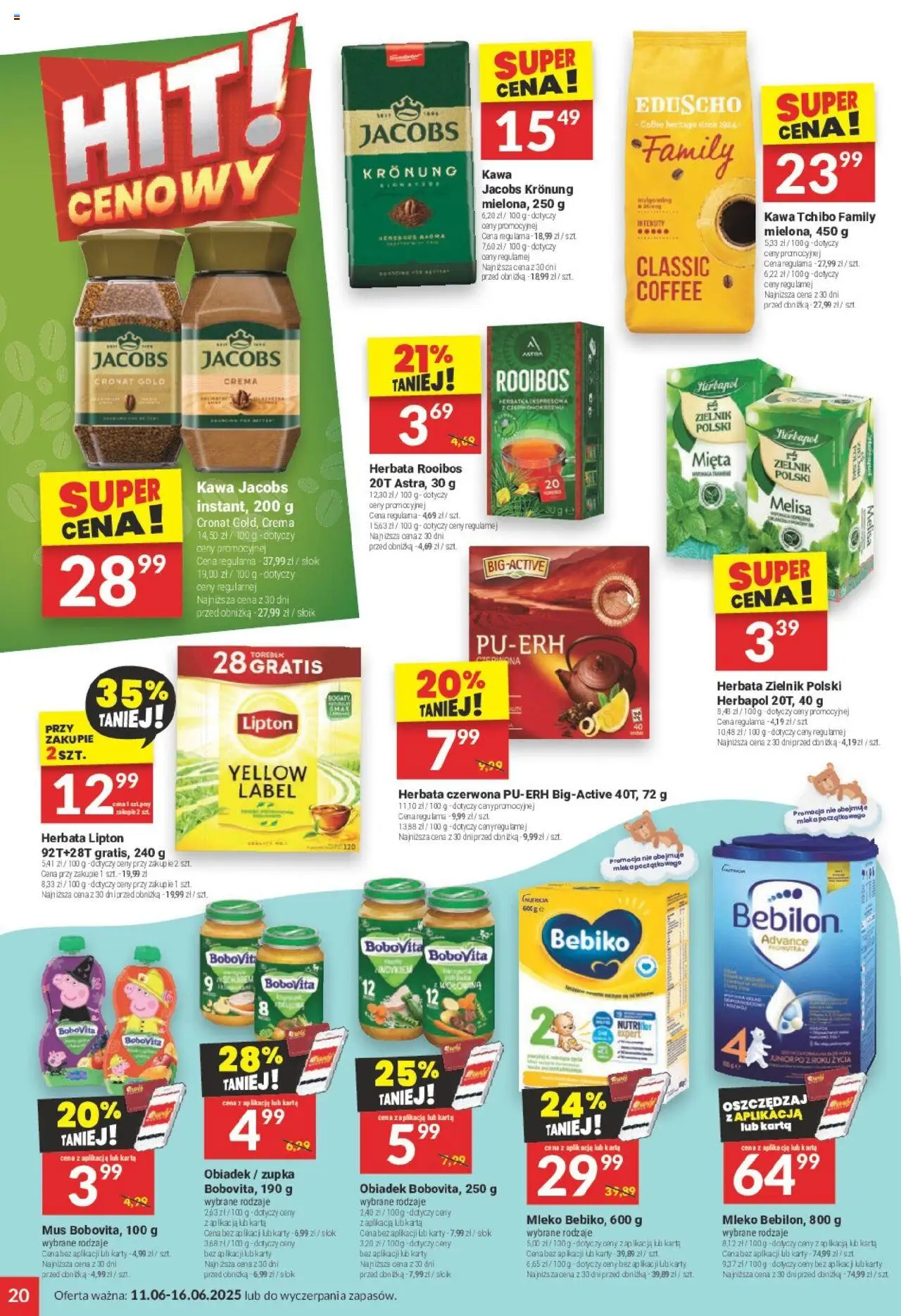 Twój Market Gazetka od 11.06.2025 | Strona: 20 | Produkty: Kawa jacobs, Herbata, Herbata czerwona, Melisa